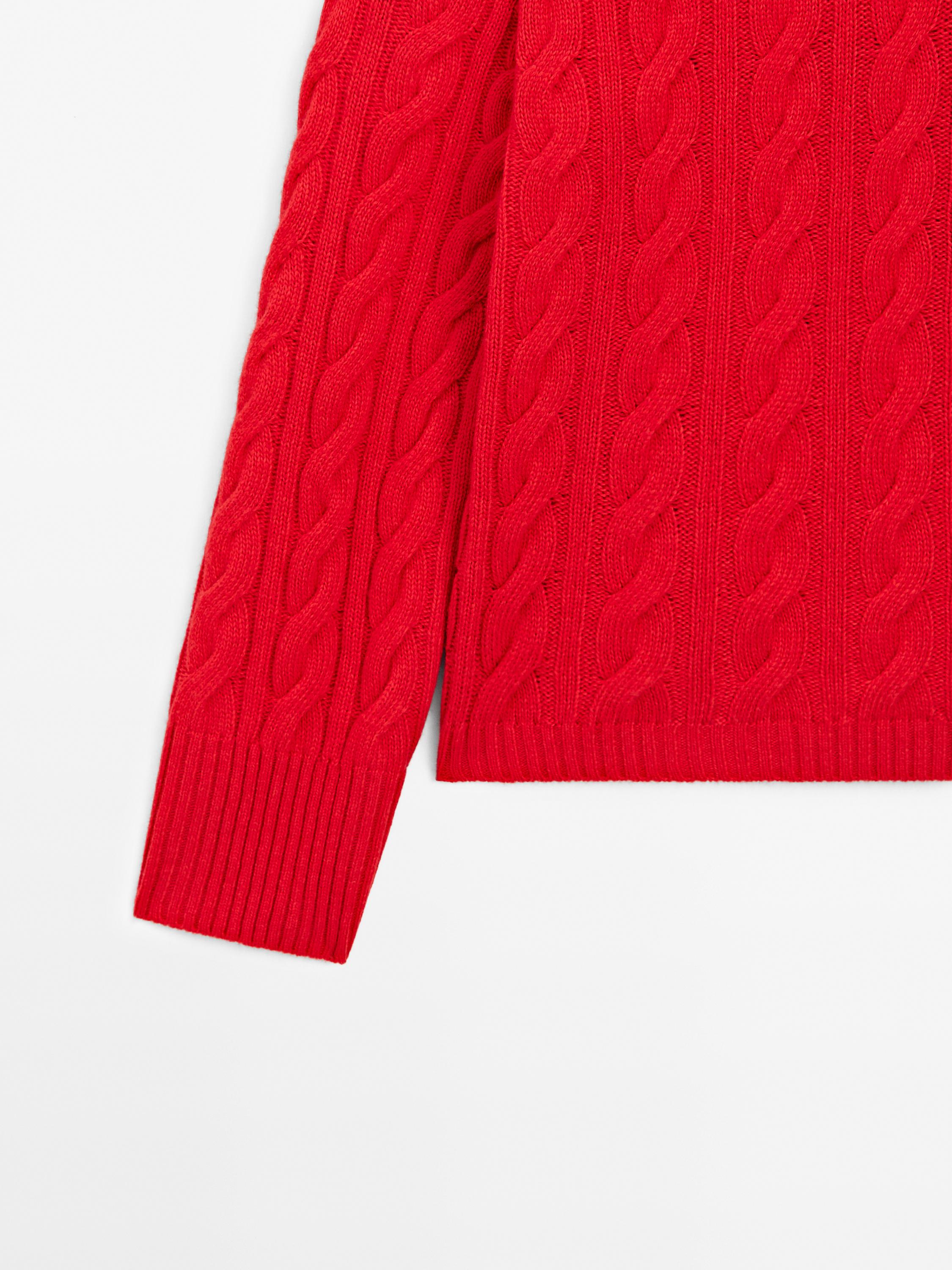 Wool blend cable-knit sweater