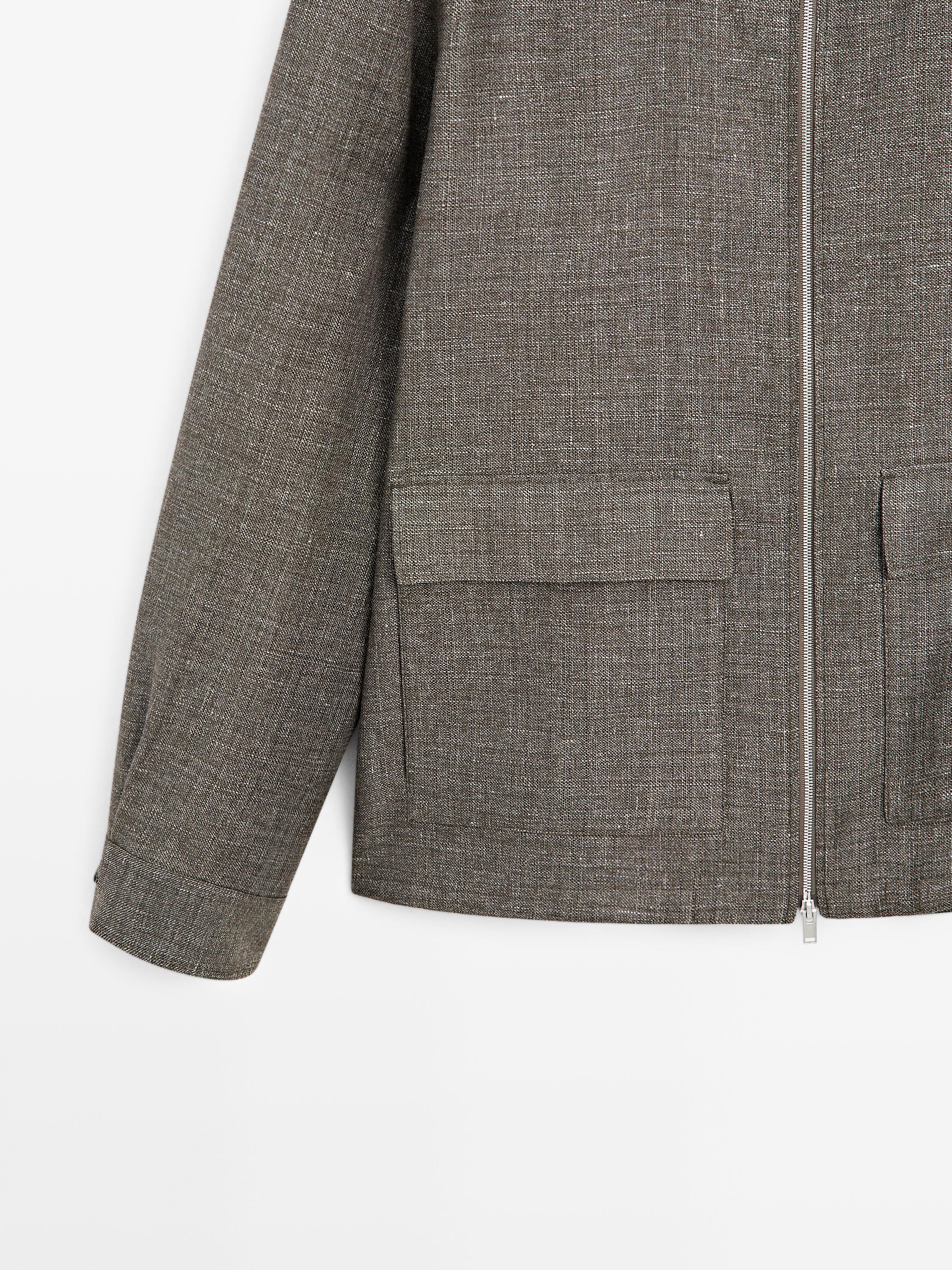 Short jacket with pocket details — GREEN