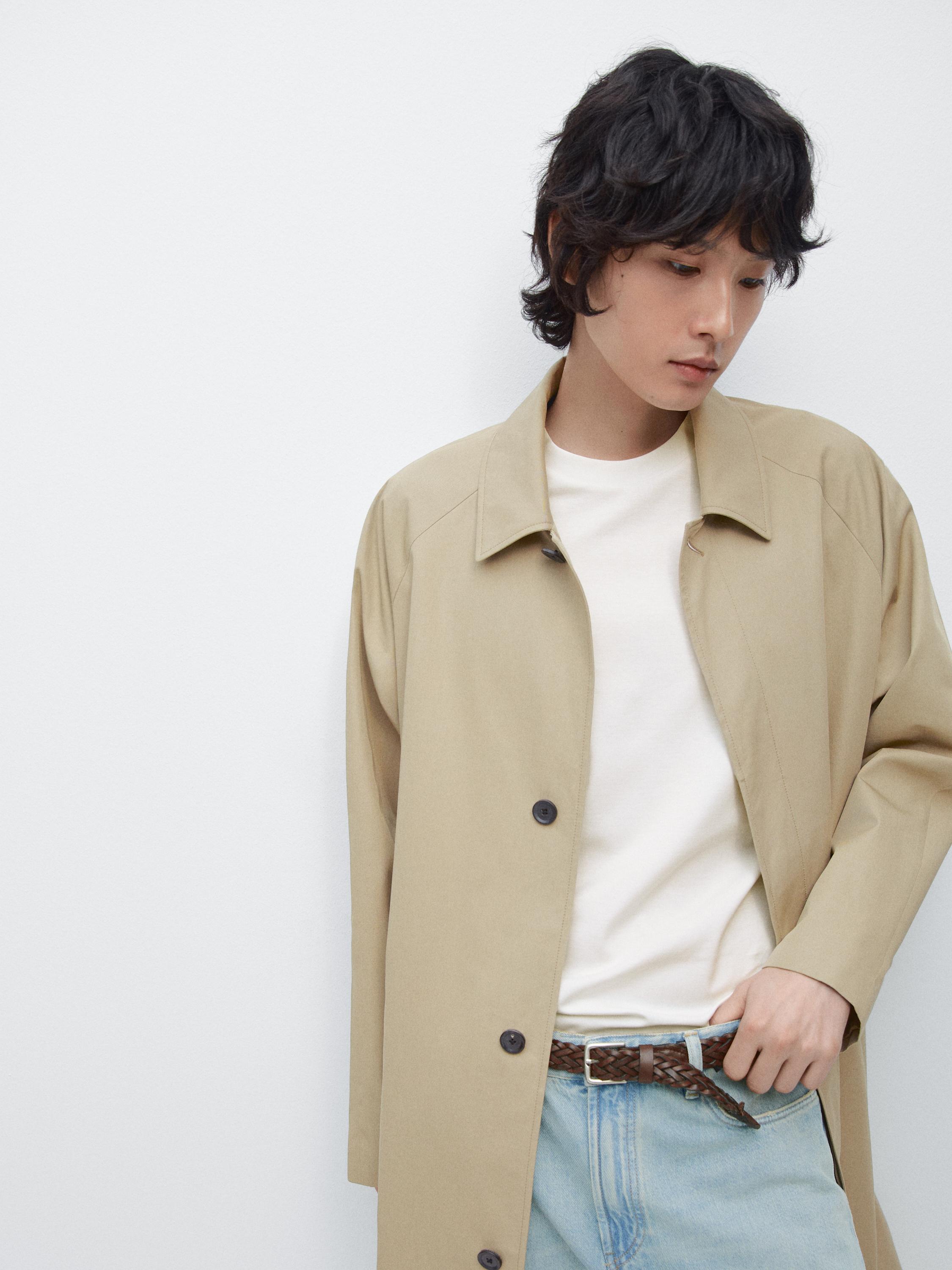 Lightweight cotton trench coat — BEIGE