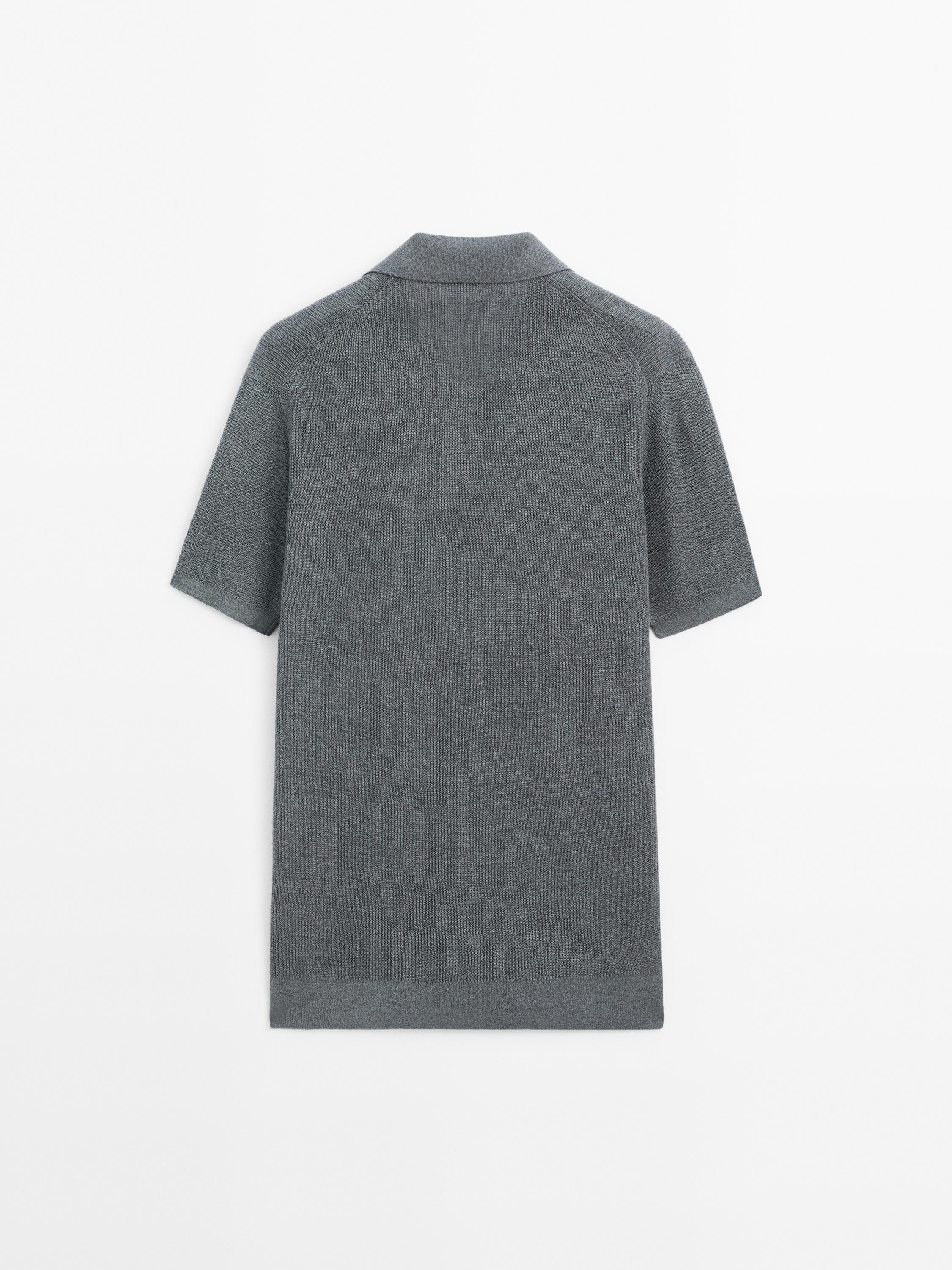 Polo en maille de lin mélangé