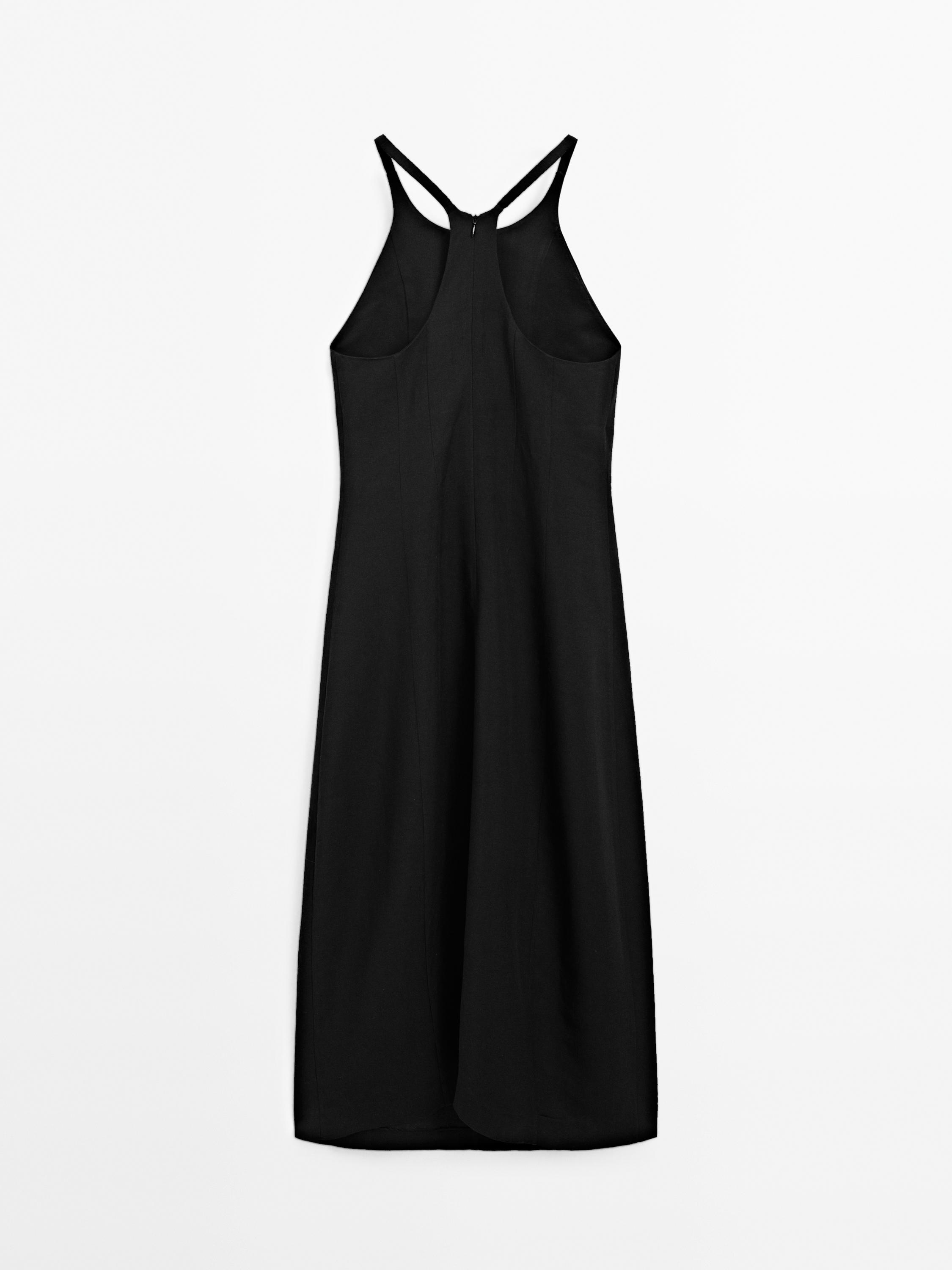 Midi dress with balloon detail