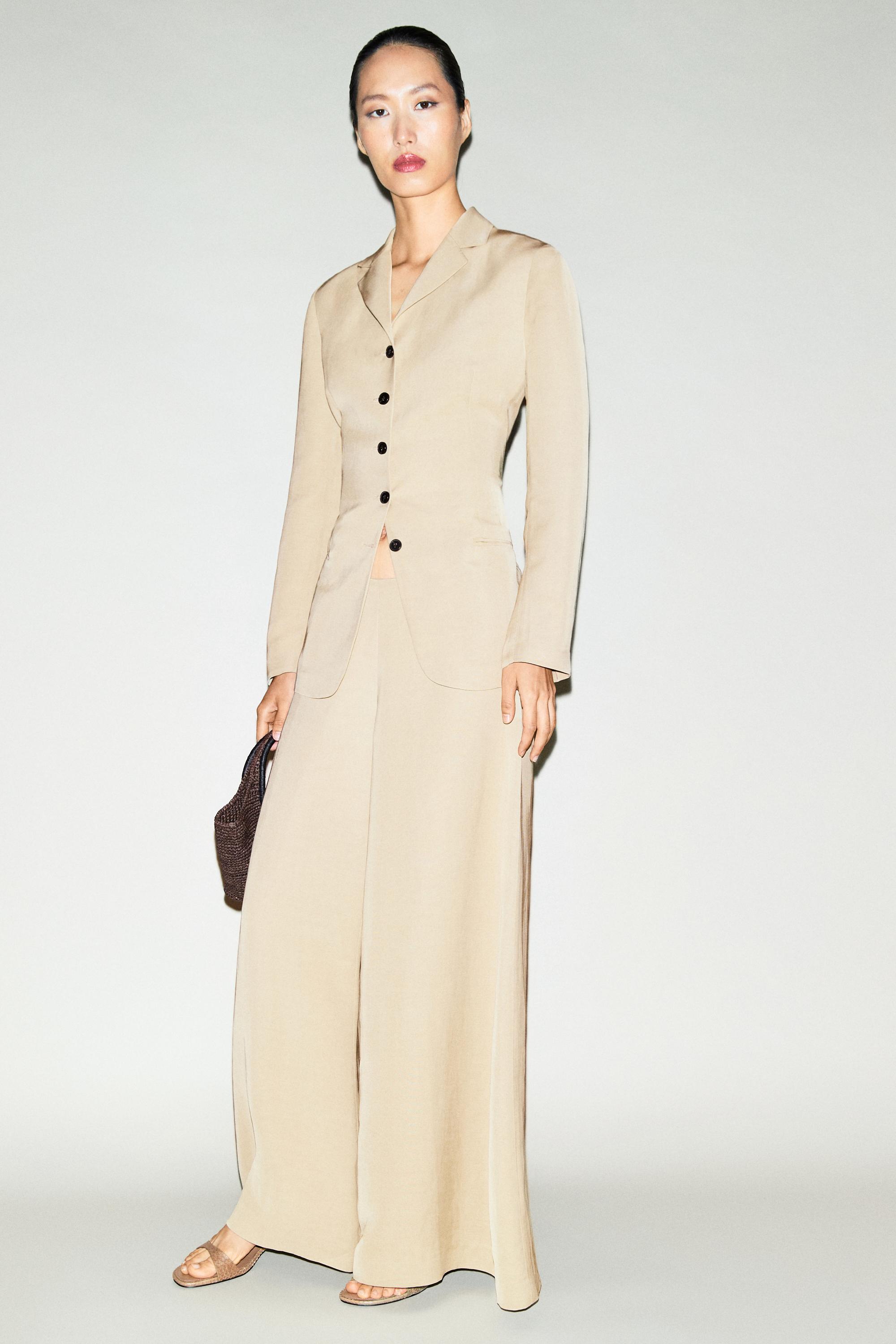 Flowing buttoned blazer — BEIGE