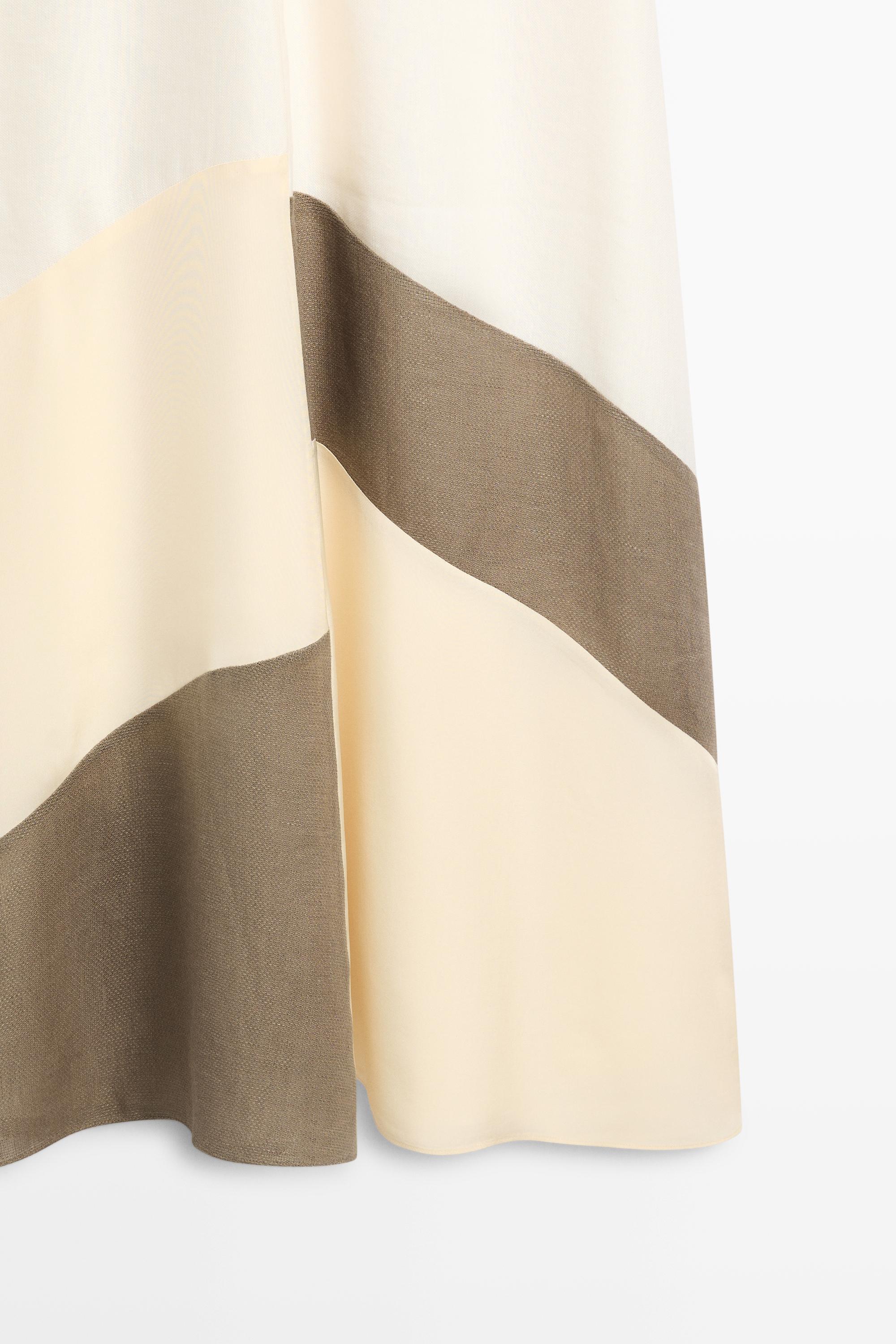 Contrast flowing midi dress — WHITE