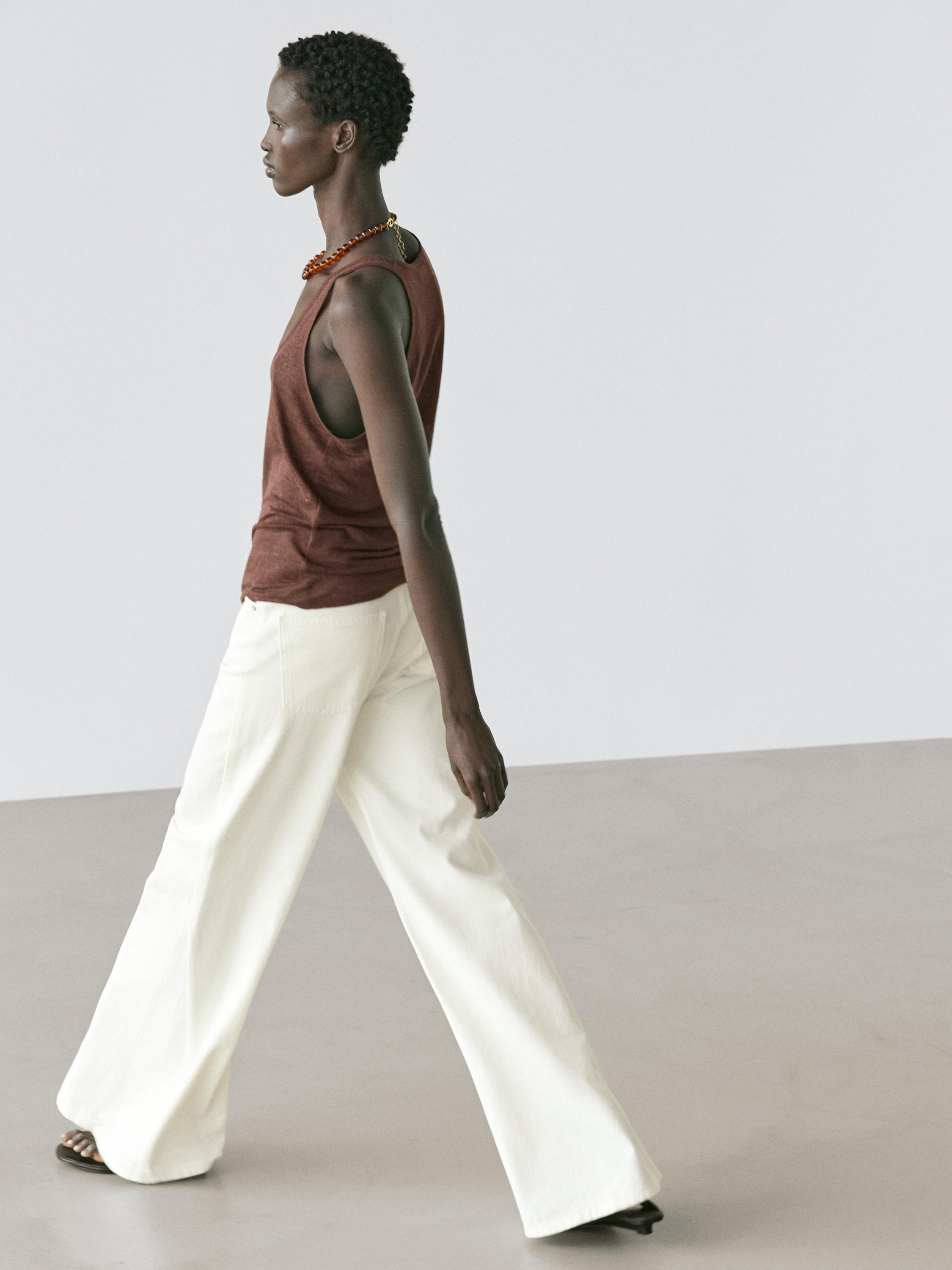 High-waist flare fit jeans — Off white