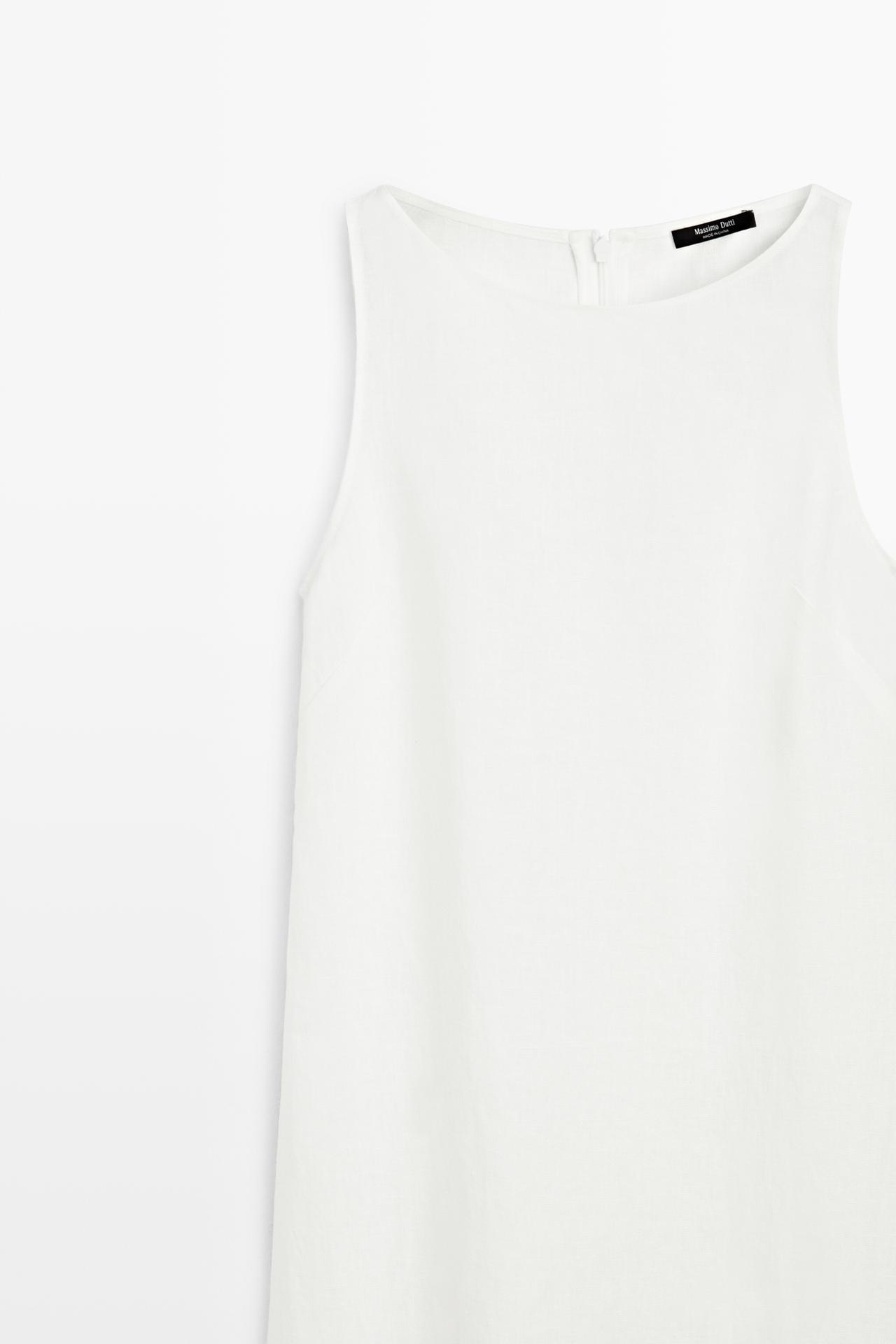 100% linen halter dress — WHITE