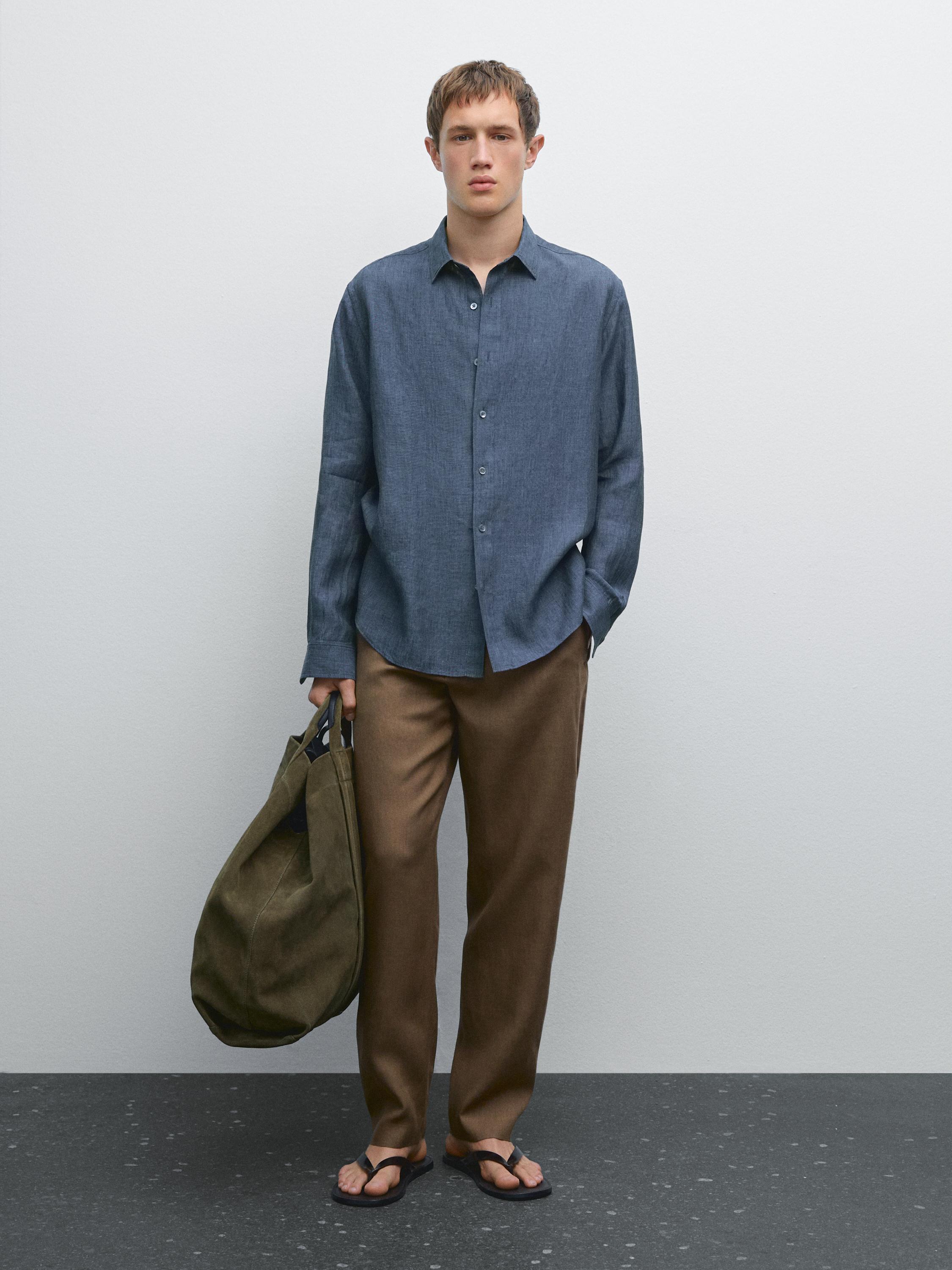 100% linen regular fit shirt