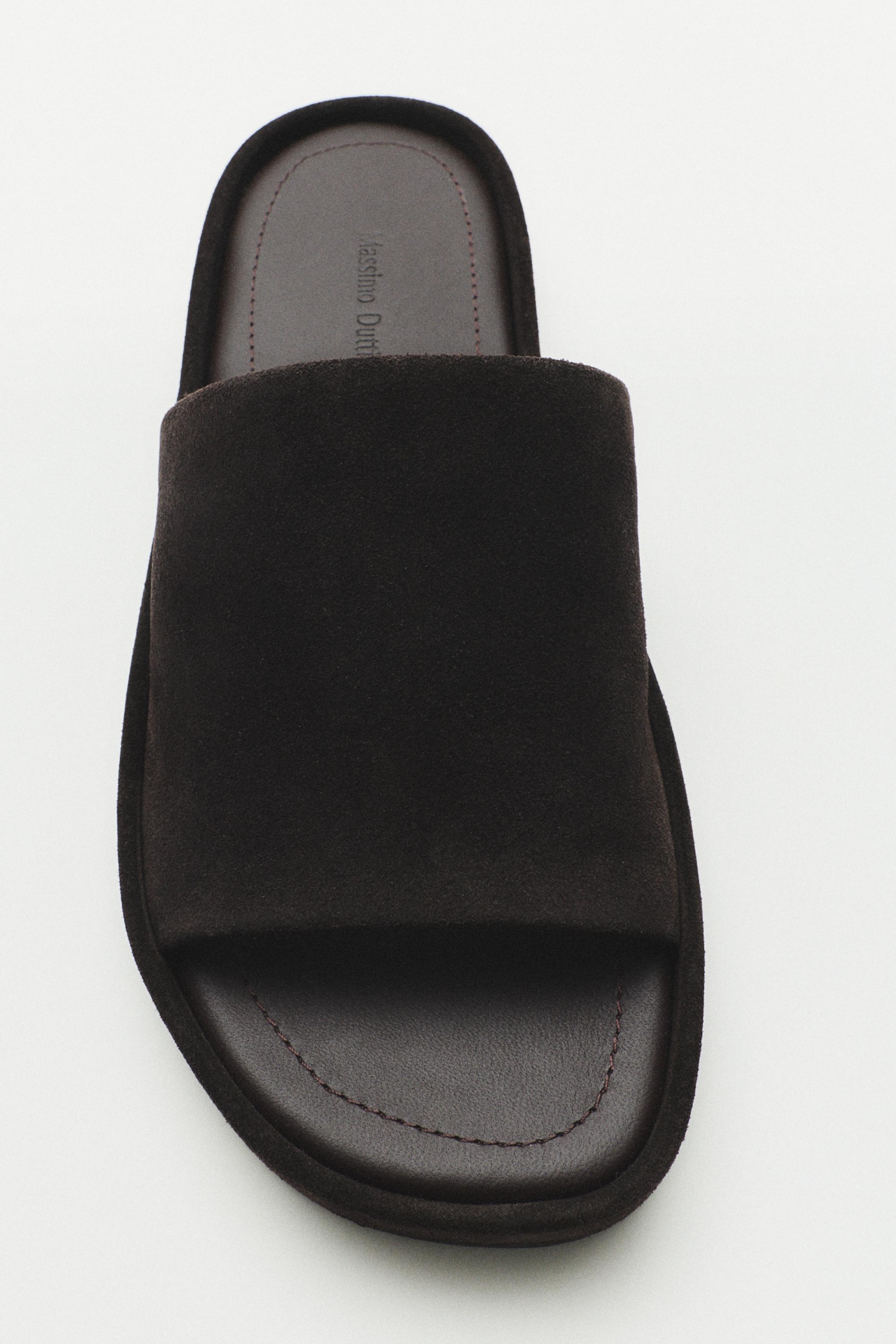Platform slide sandals — BROWN
