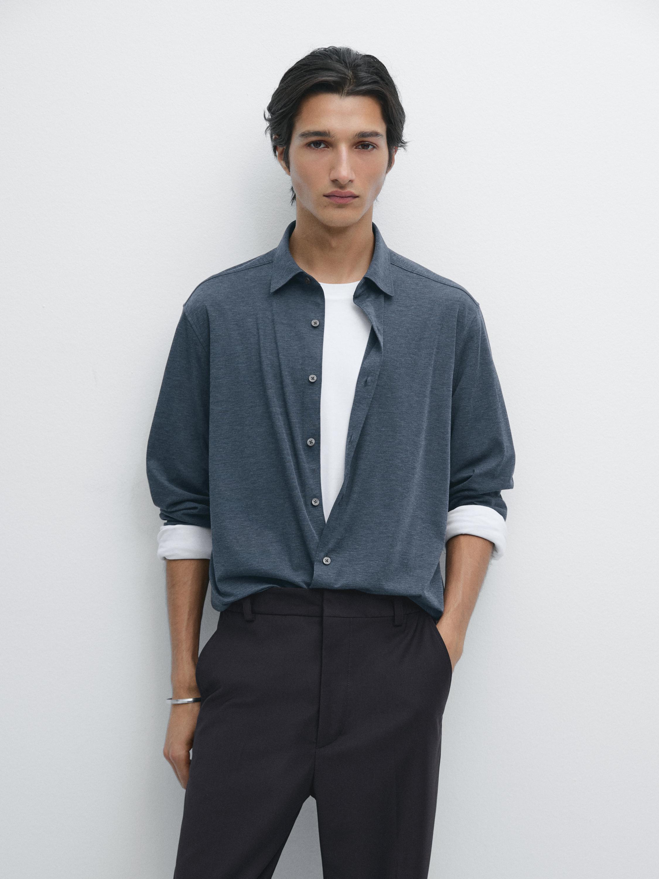 Slim fit skjorte med stretch