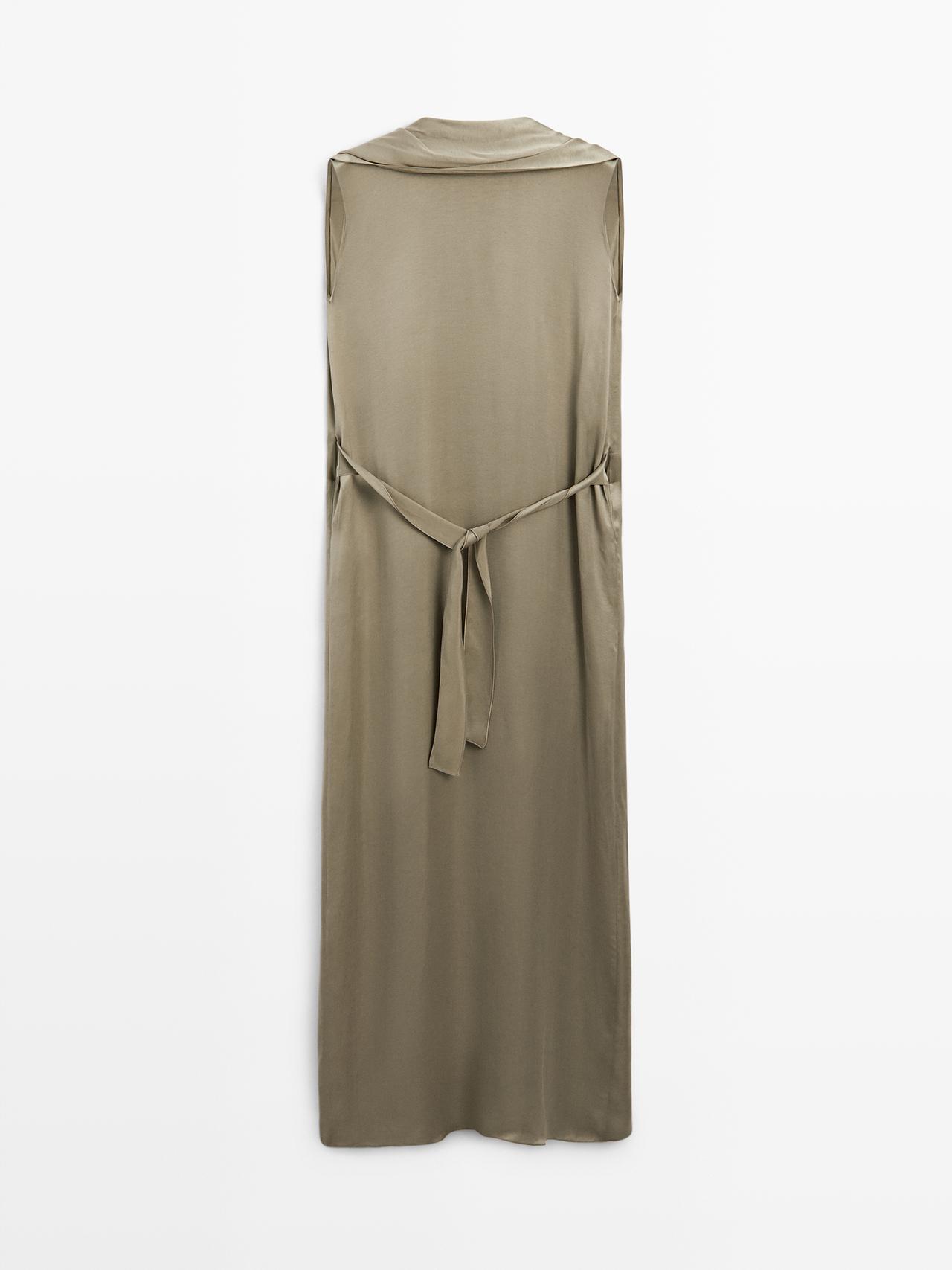 Robe Fluide D''effet Cape - Studio - Pierre - L - Massimo Dutti - Femme