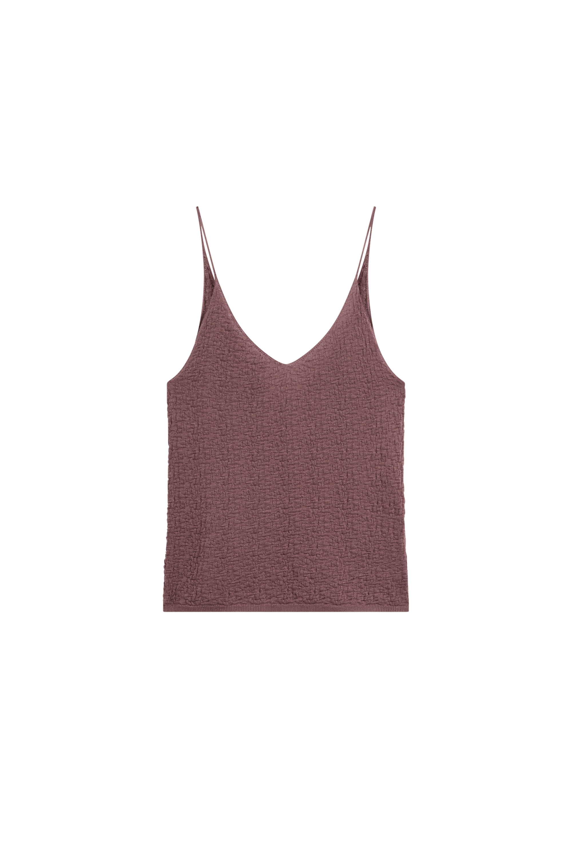 Massimo Dutti %100 pamuklu dokulu askılı bluz