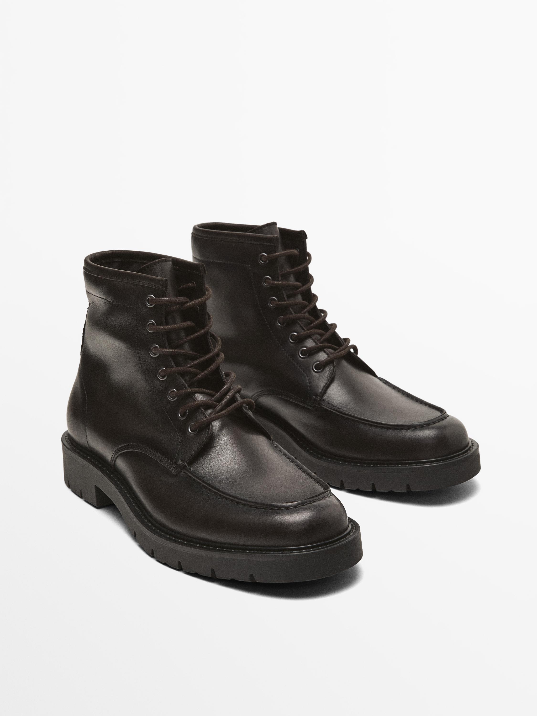 Massimo dutti leather boots hotsell