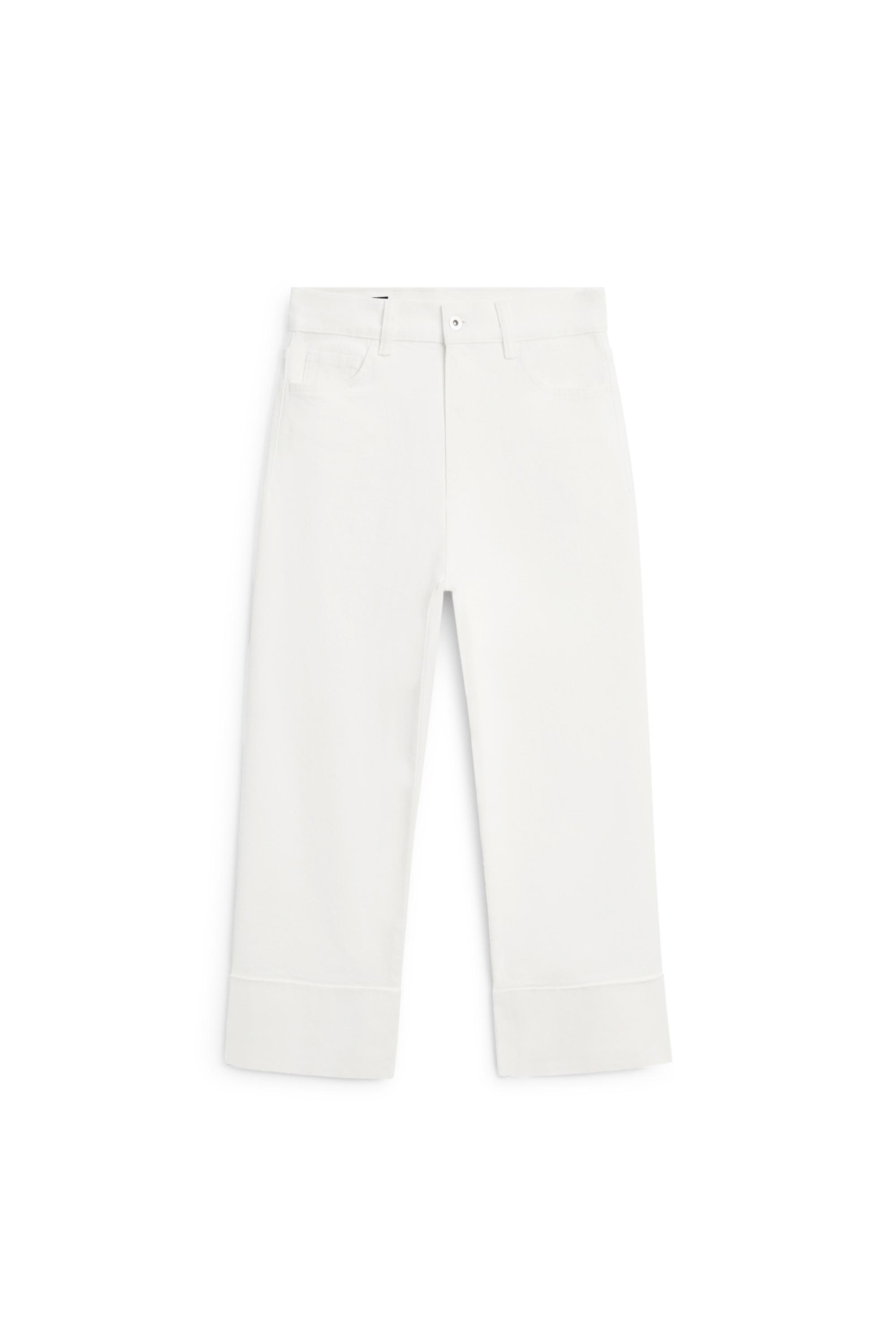 Mid-rise capri jeans with turn-up hems — Off white