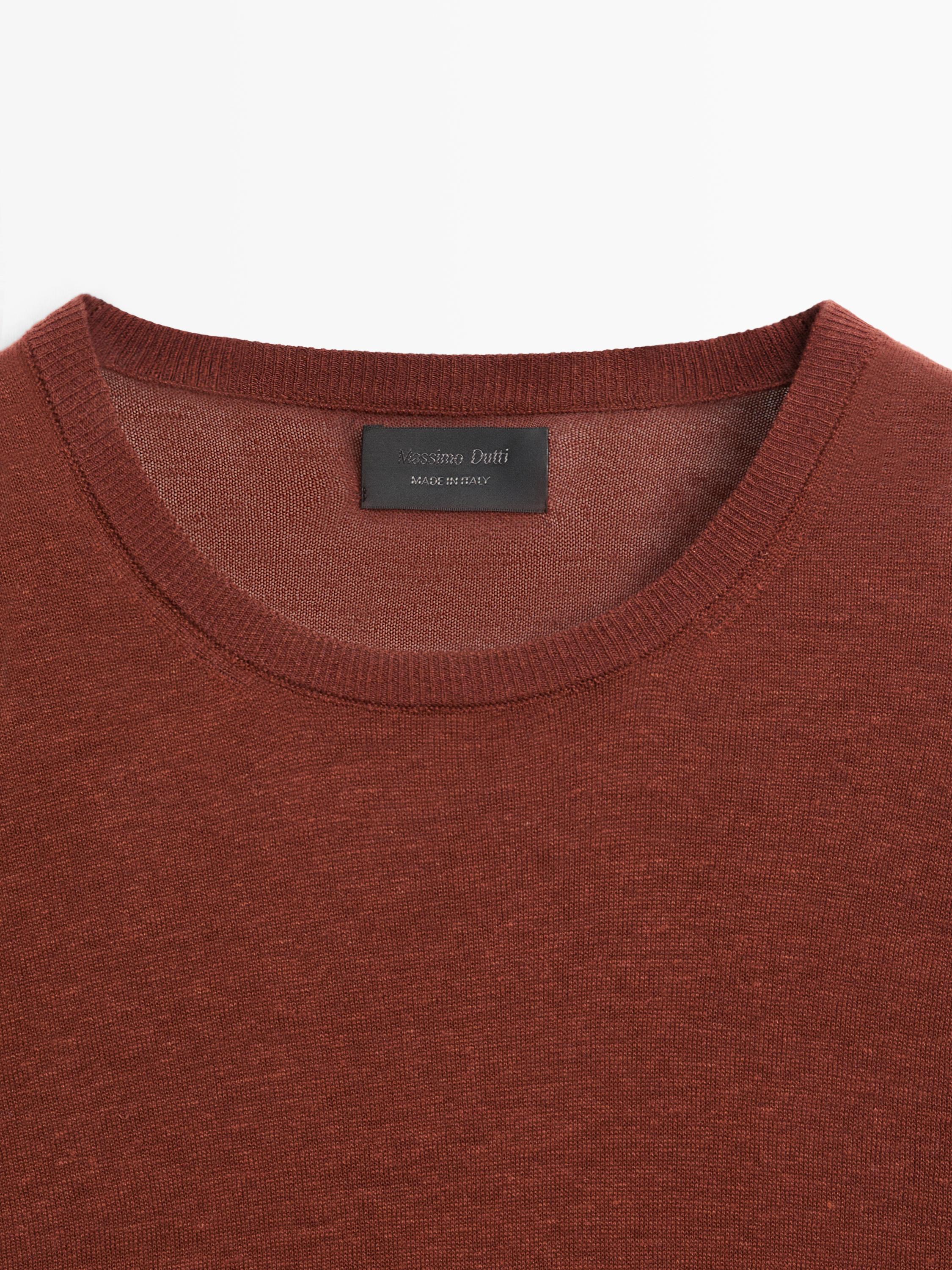 Bisiklet yaka keten kaşmir triko kazak