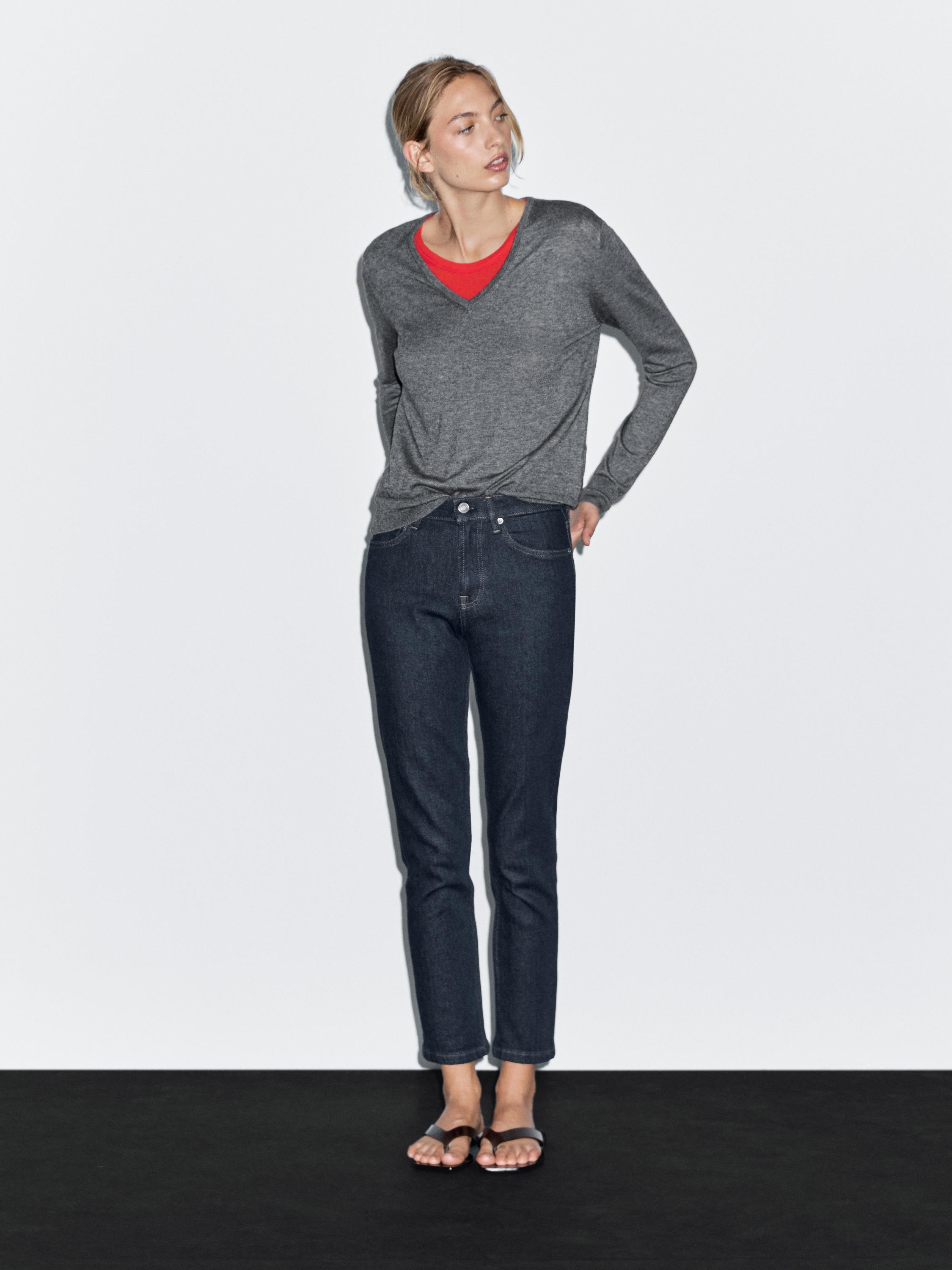 Cropped-Jeans im Slim-Fit mit halbhohem Bund
