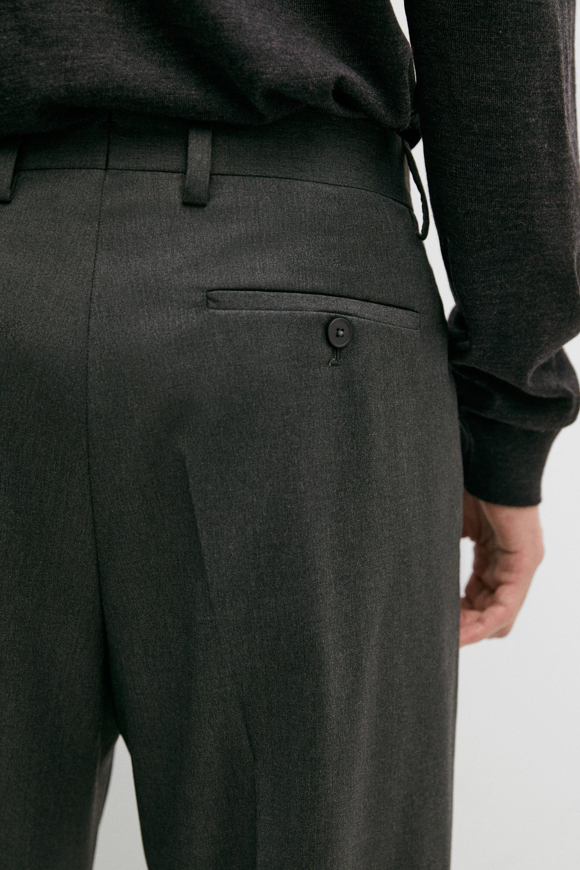 100% Cool Wool Suit Pants — GREY