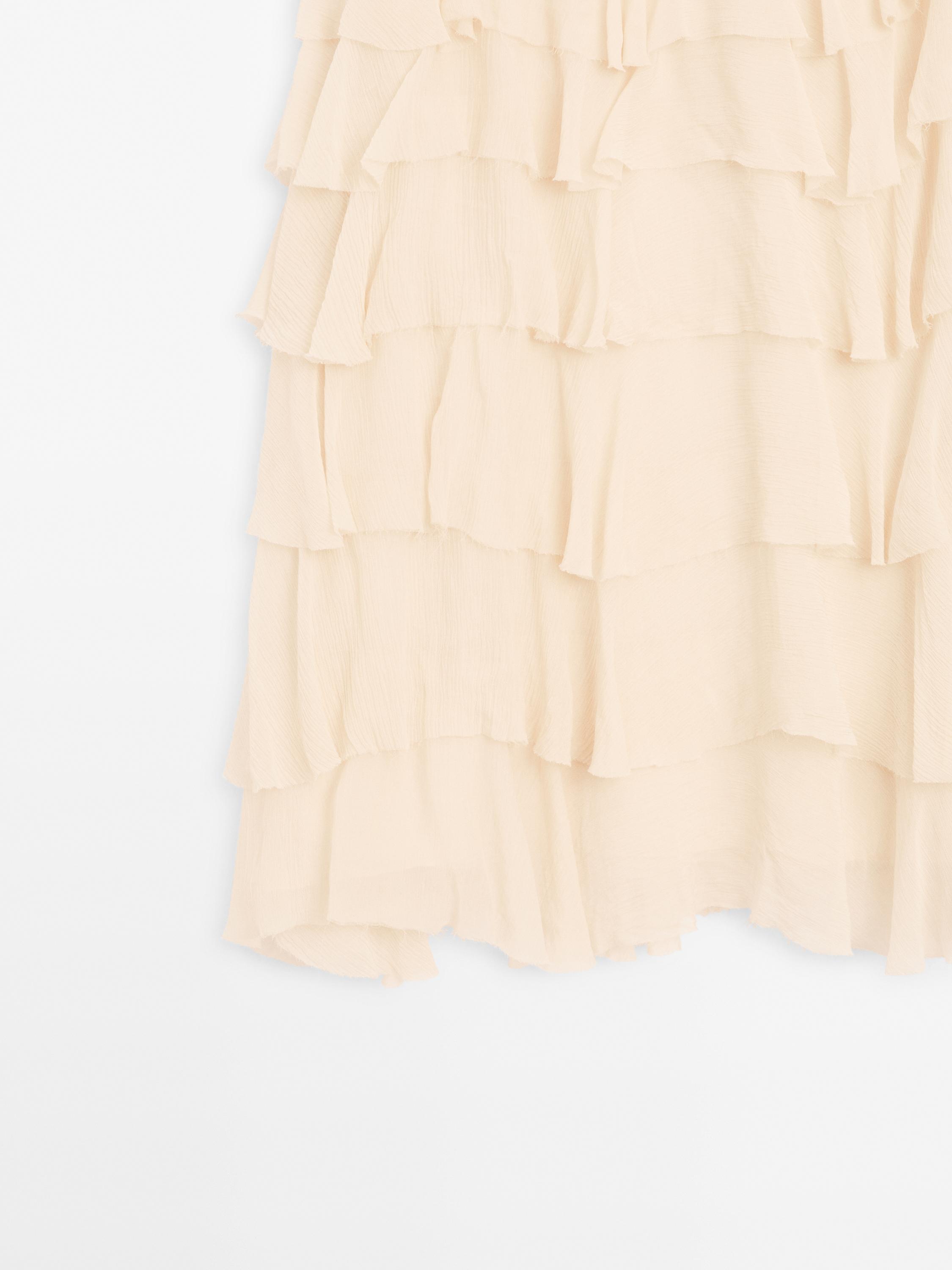 Ruffled midi skirt