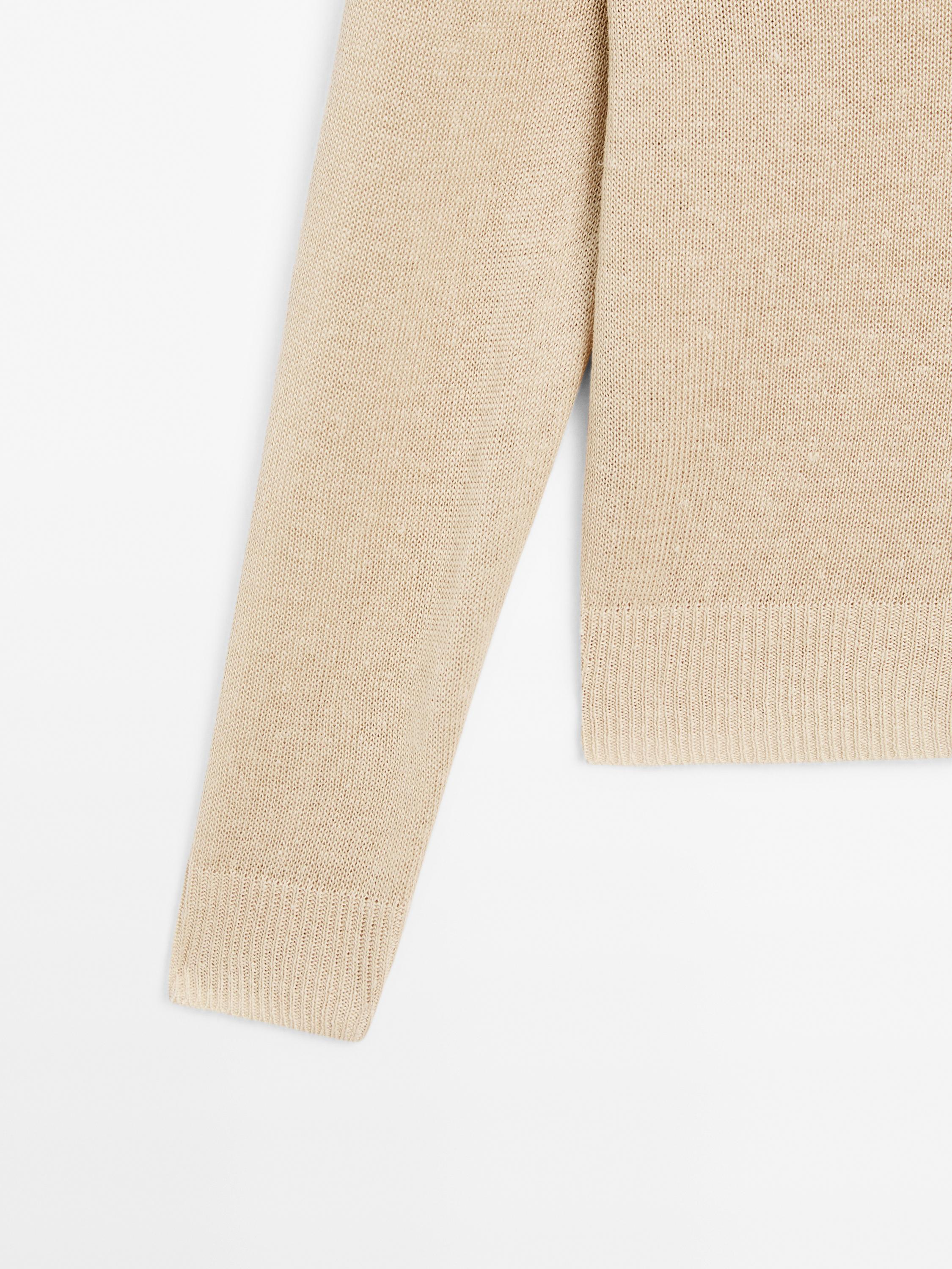100% linen long sleeve knit sweater