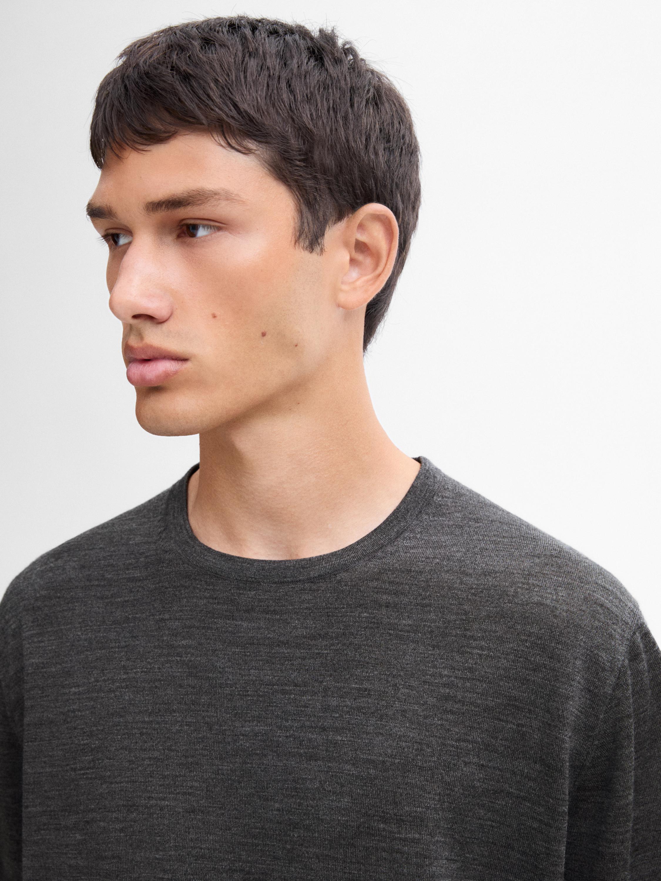 Wool blend knit T-shirt