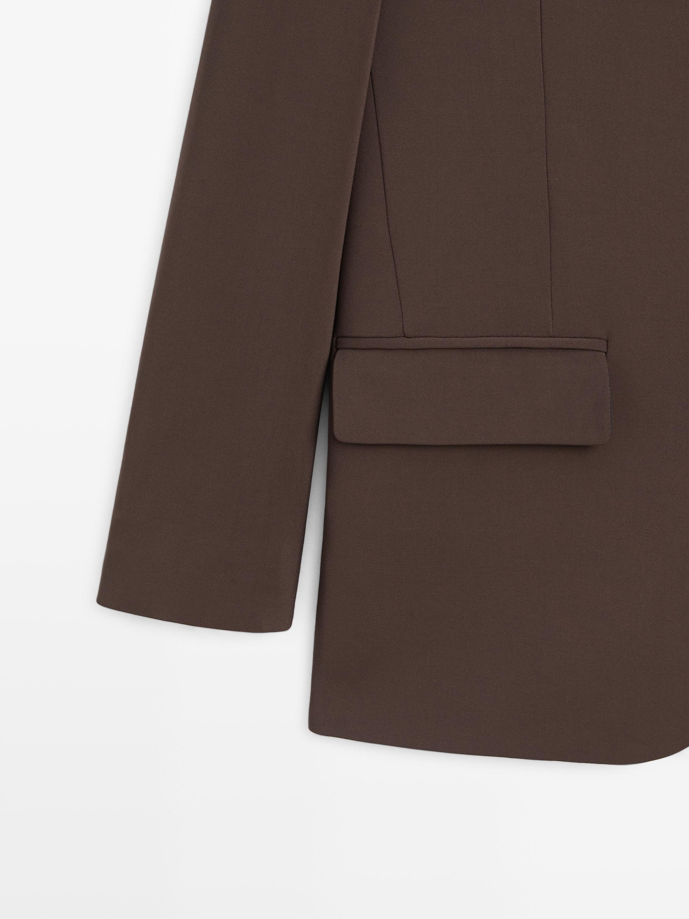 Crepe blazer — Chocolate