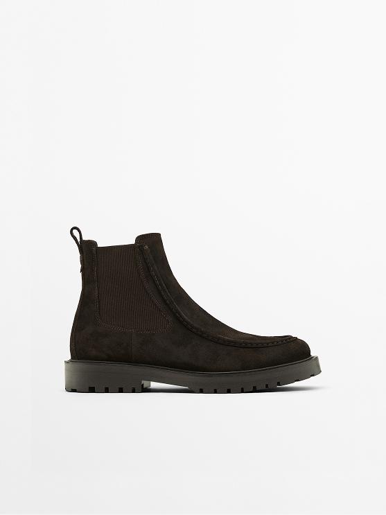 Oiled split leather Chelsea boots