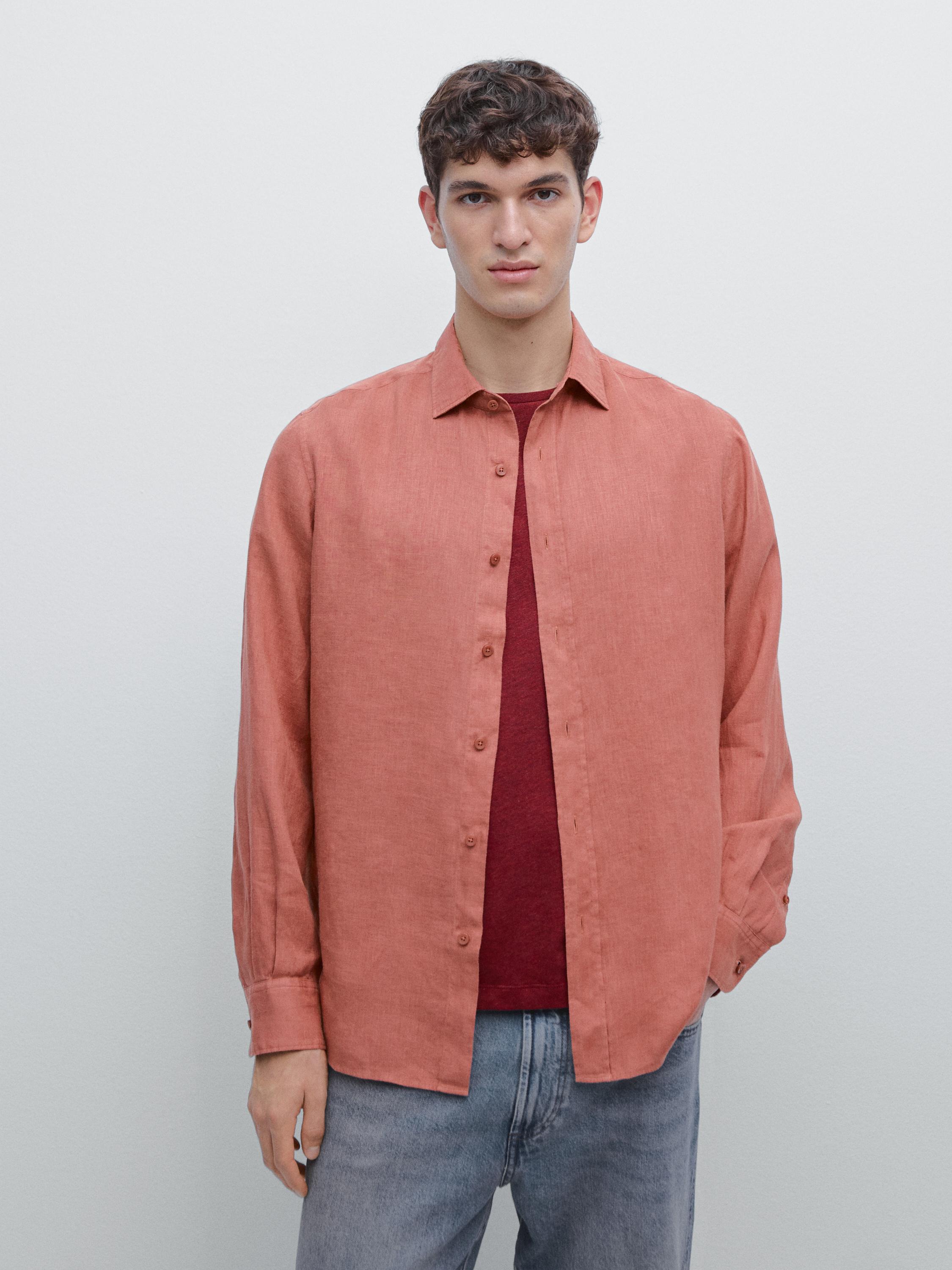 100% linen slim fit shirt