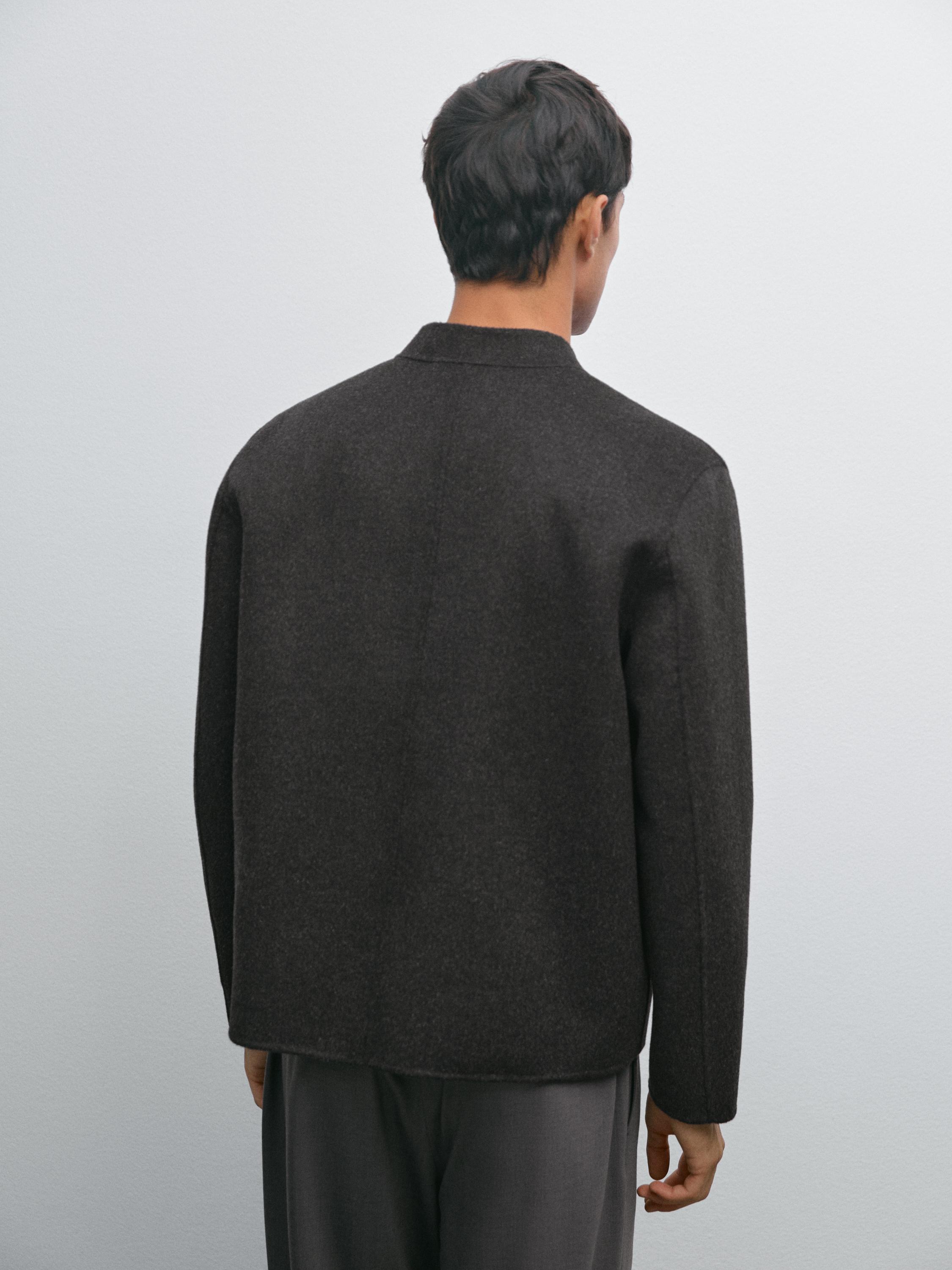 Double wool blend bomber jacket