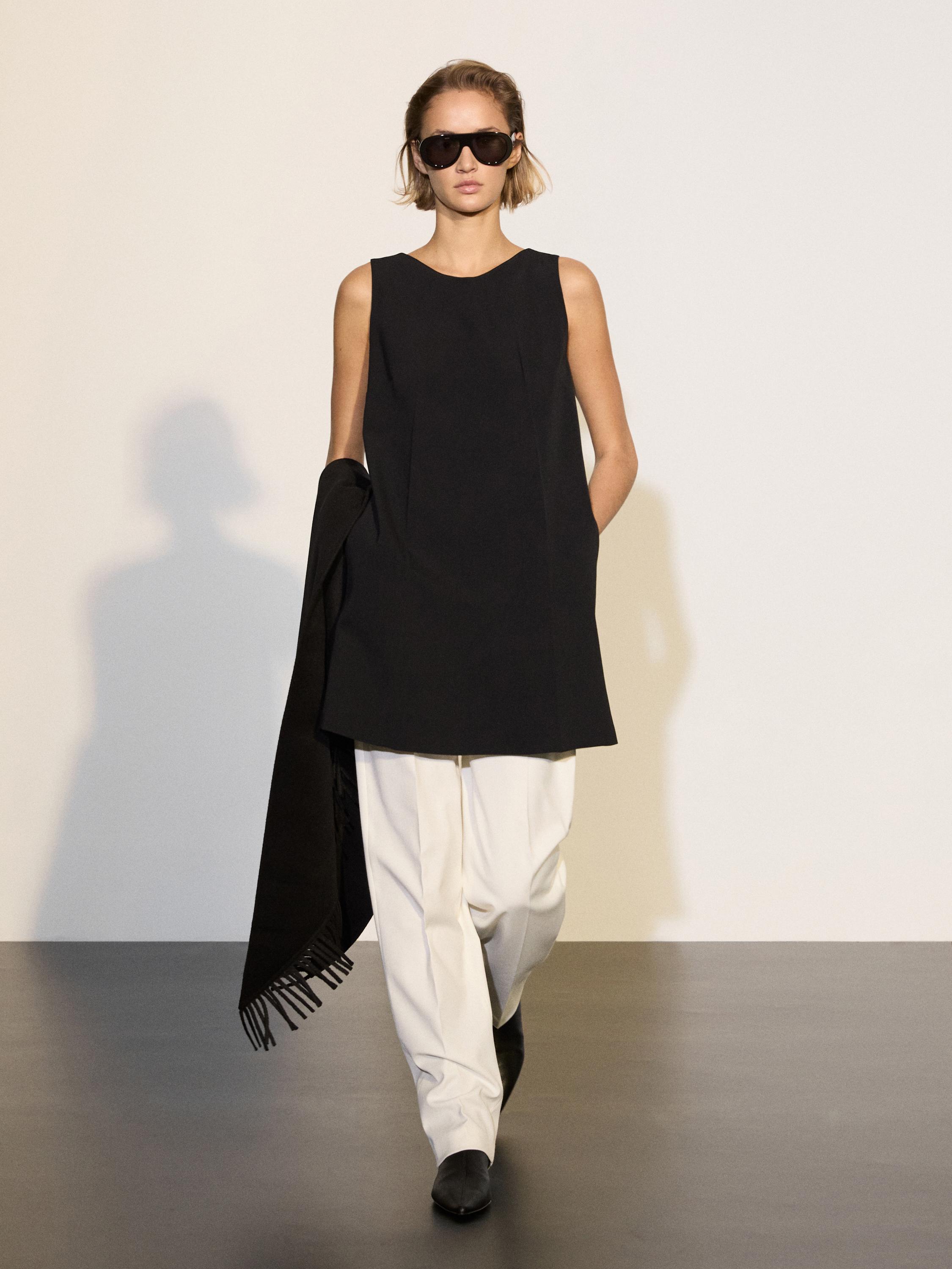 Wool blend mini dress — BLACK