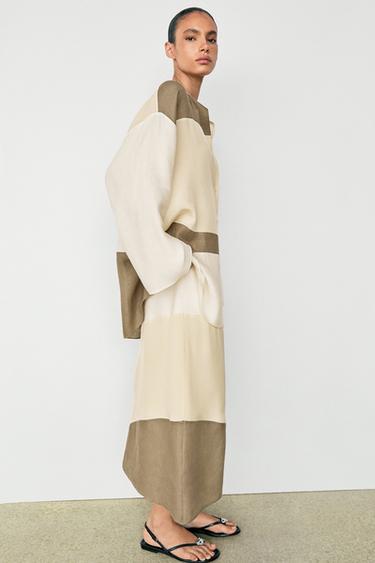 Flowing patchwork midi skirt — WHITE 5