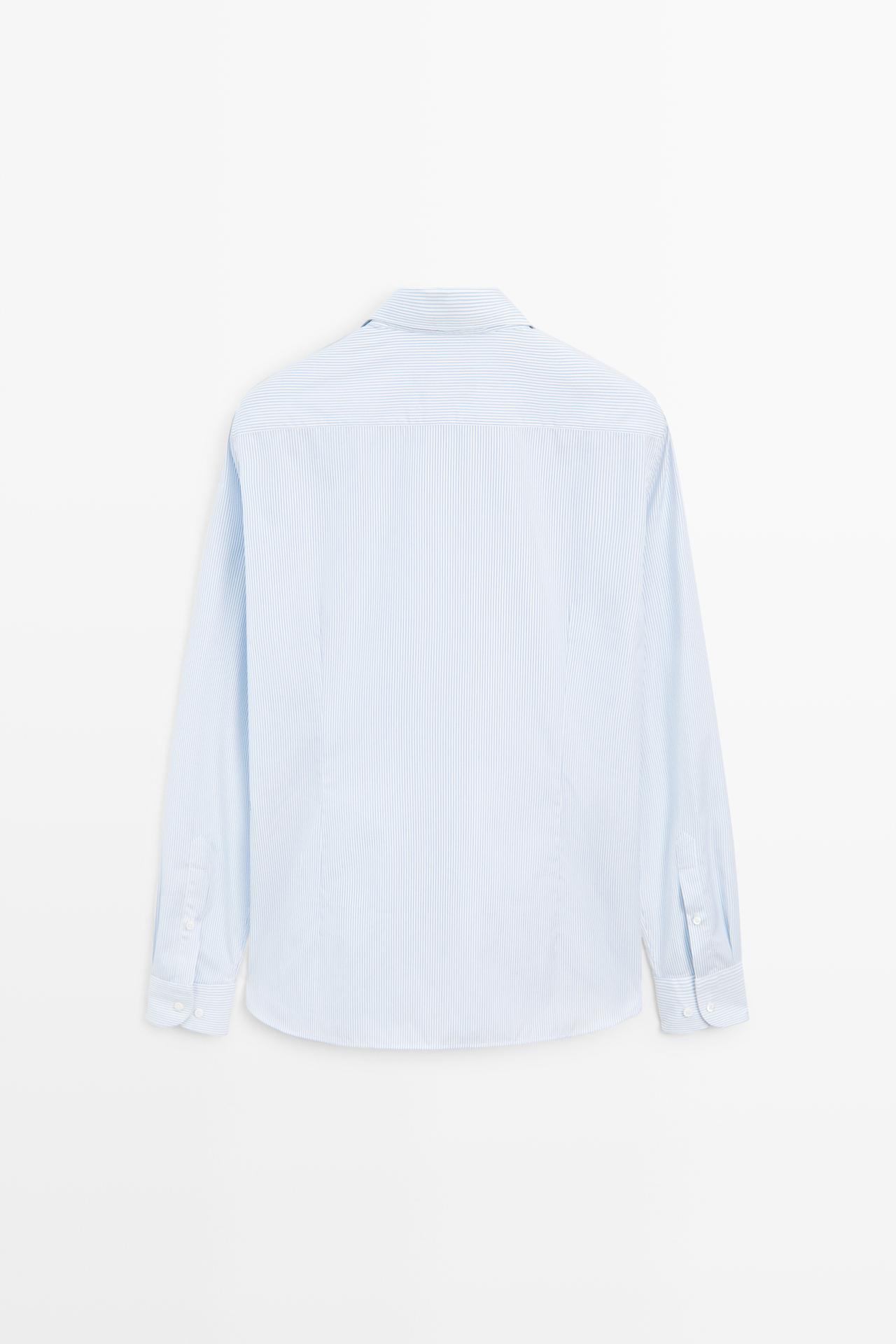 100% Cotton Striped Shirt — WHITE