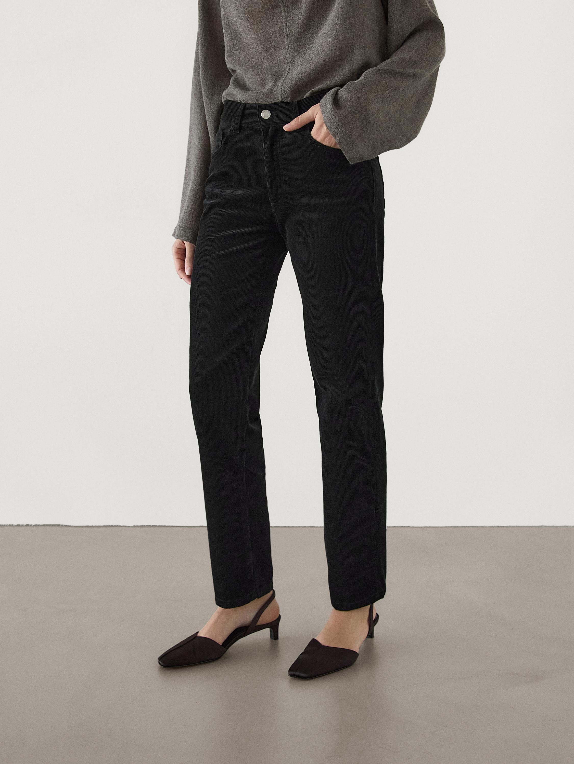 Straight-leg corduroy trousers