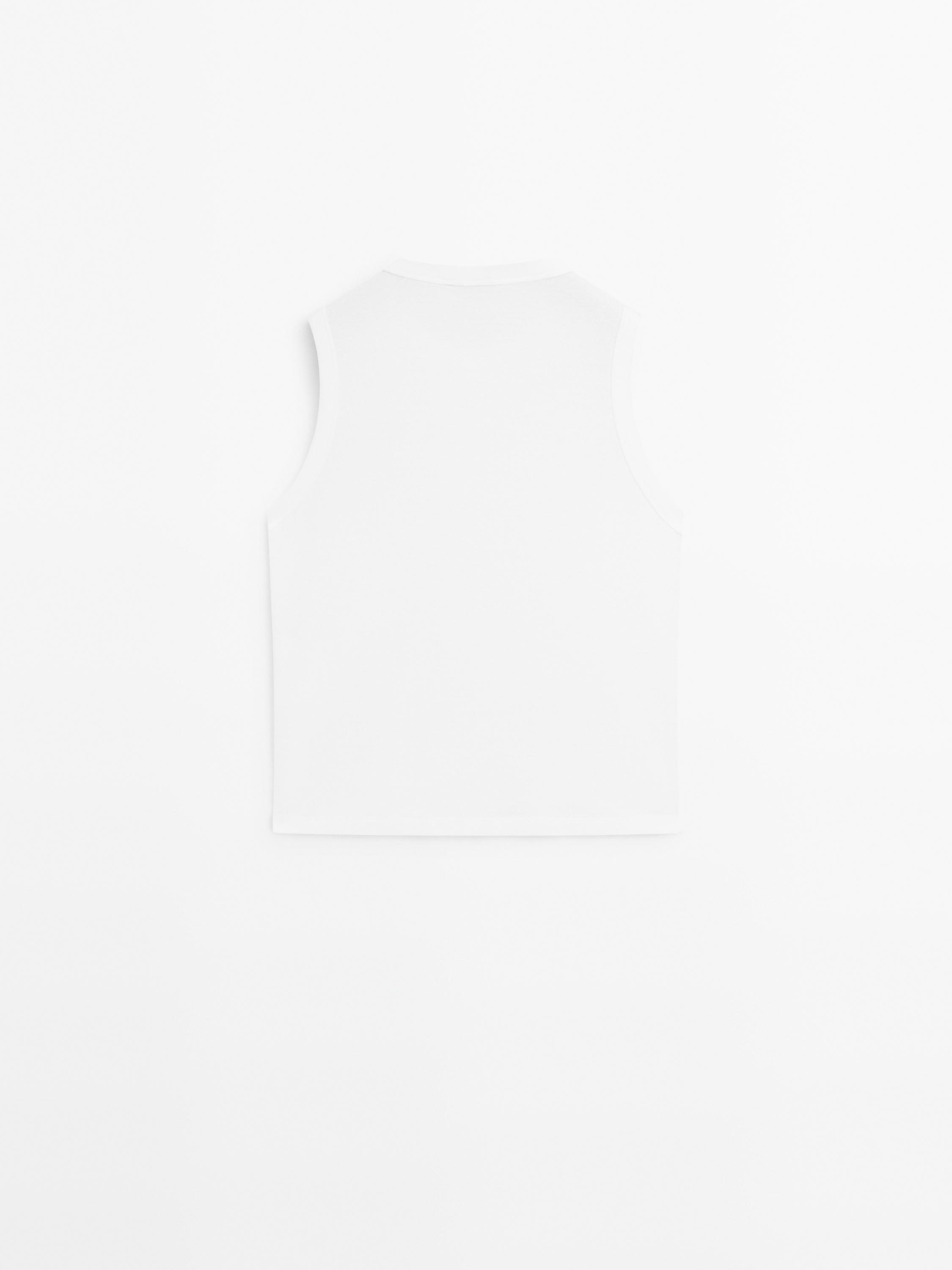 Mercerised cotton crew neck T-shirt