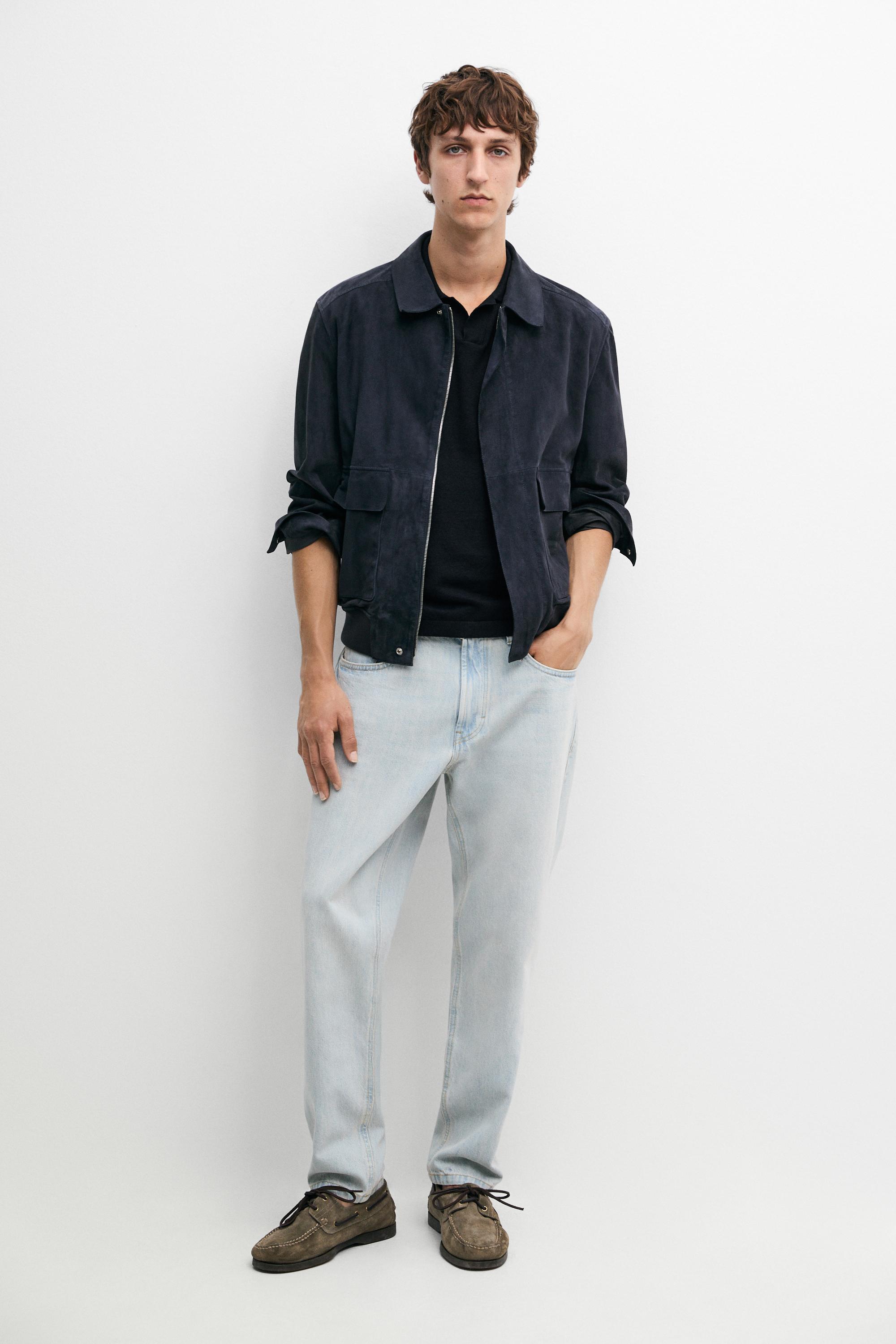 Slim fit cropped jeans — DARK BLUE