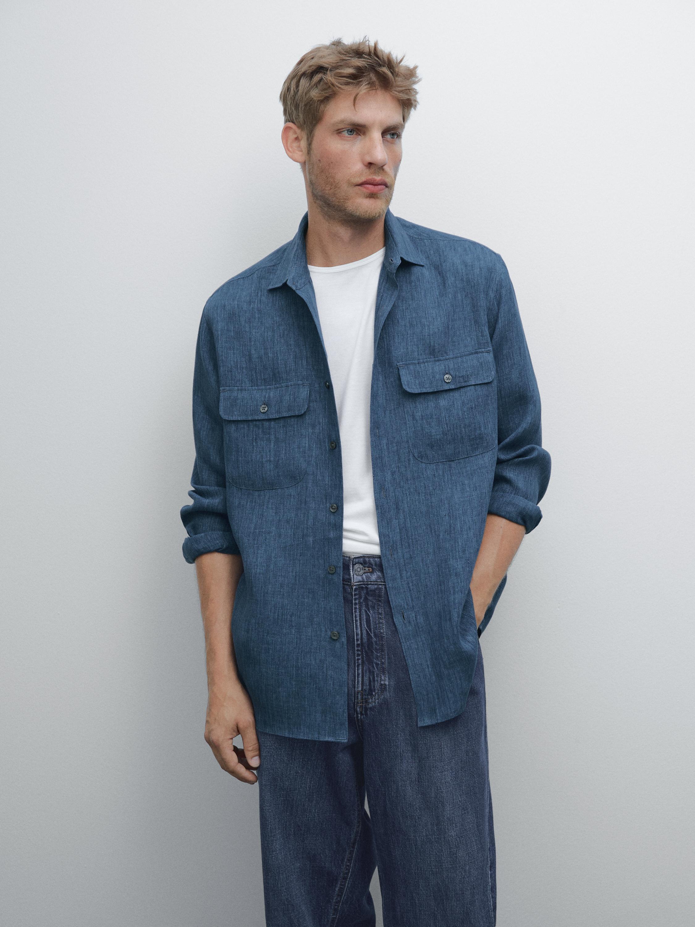 Camisa regular fit delavé