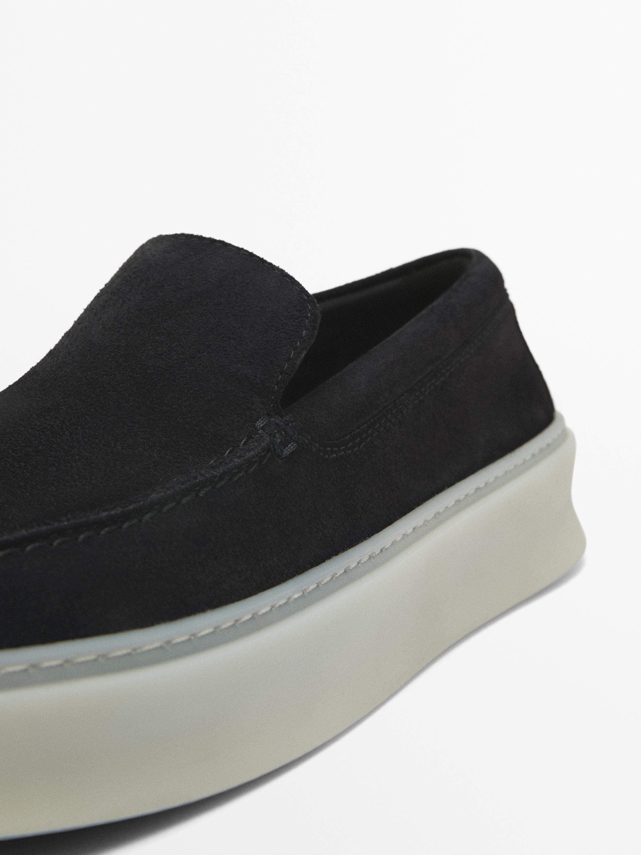 Split leather loafers