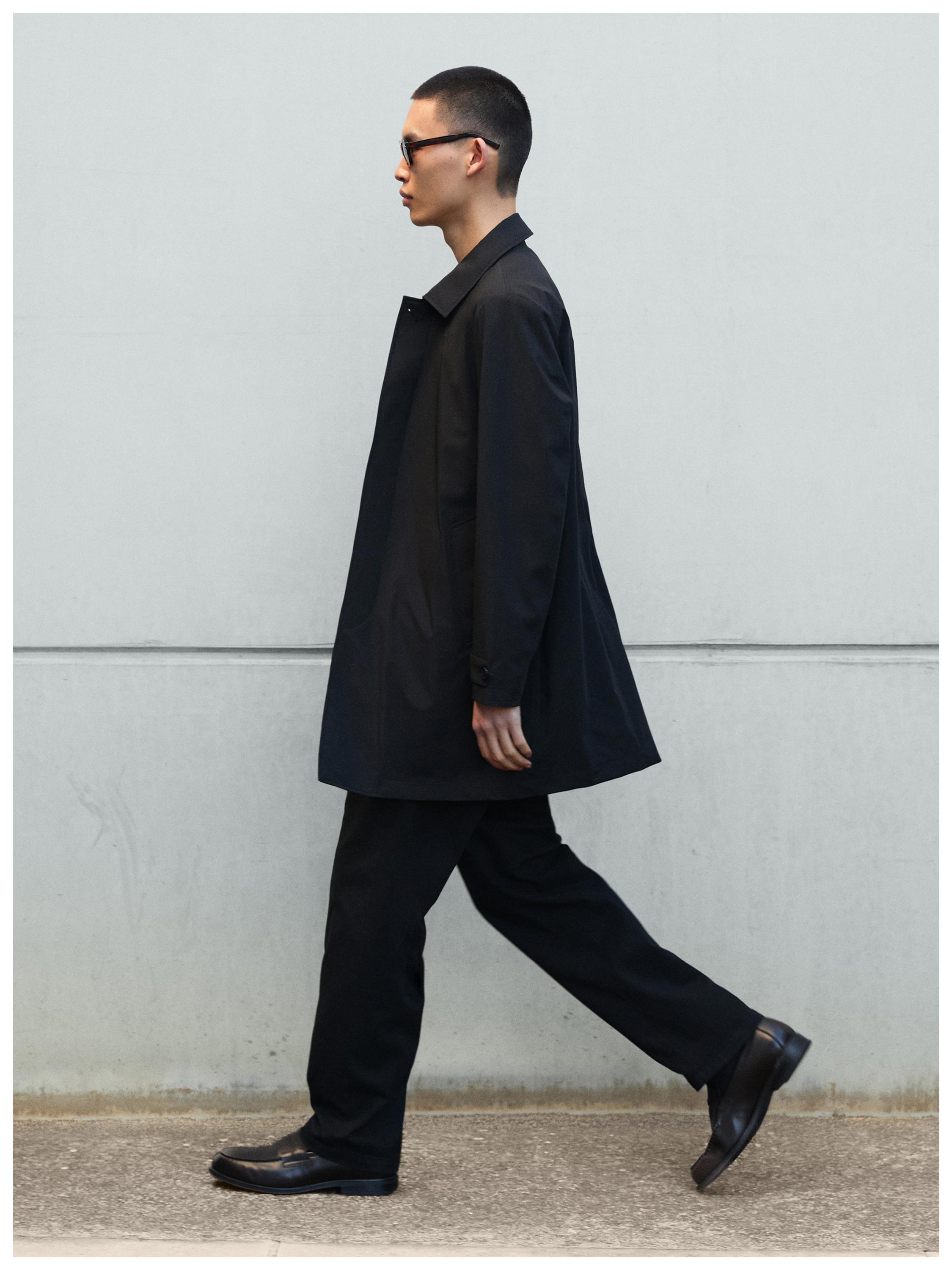 Lightweight technical fabric parka — BLACK