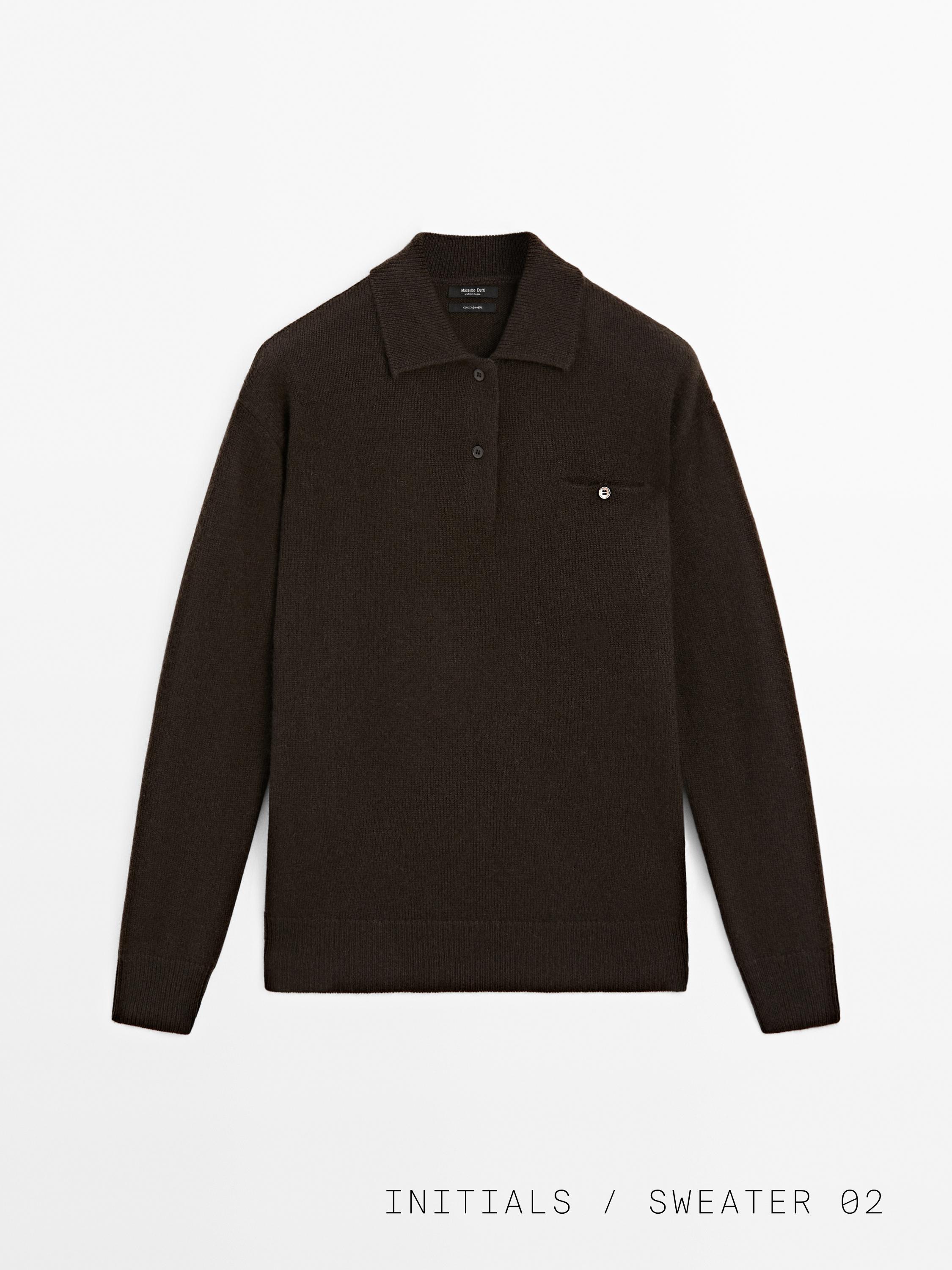 Πουλόβερ με τσέπη από 100% κασμίρι