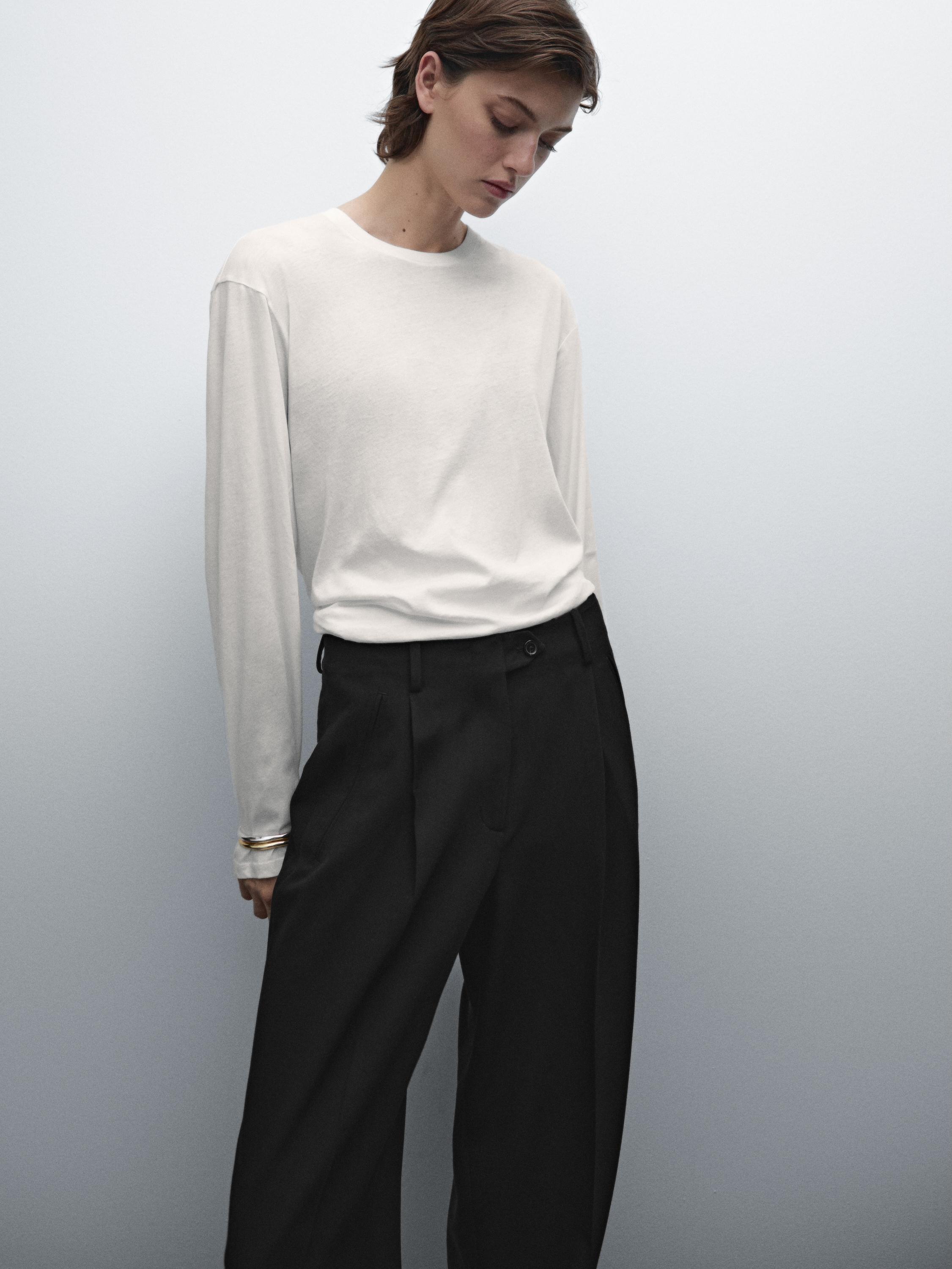 Long sleeve 100% cotton t-shirt