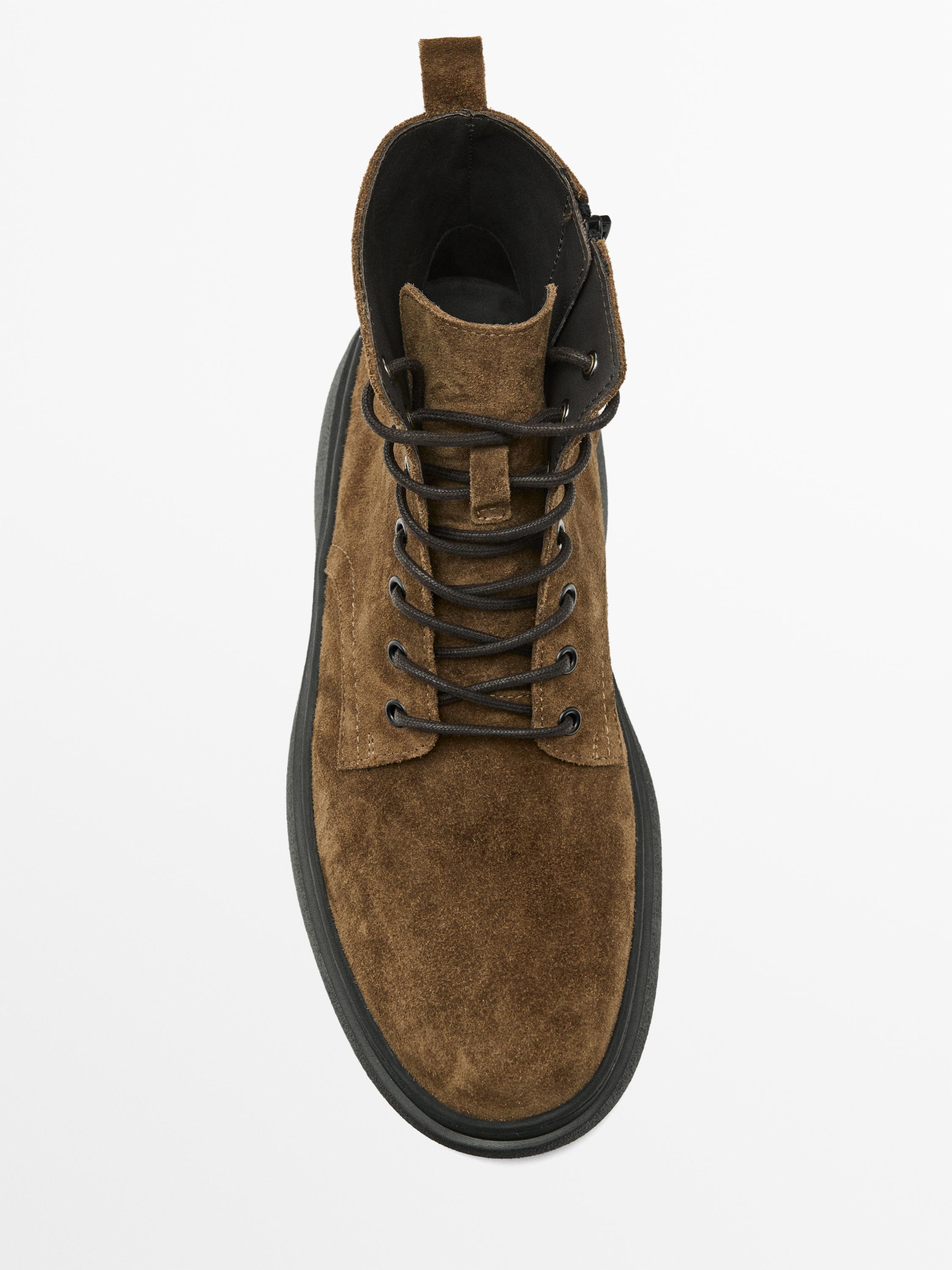 Split suede boots