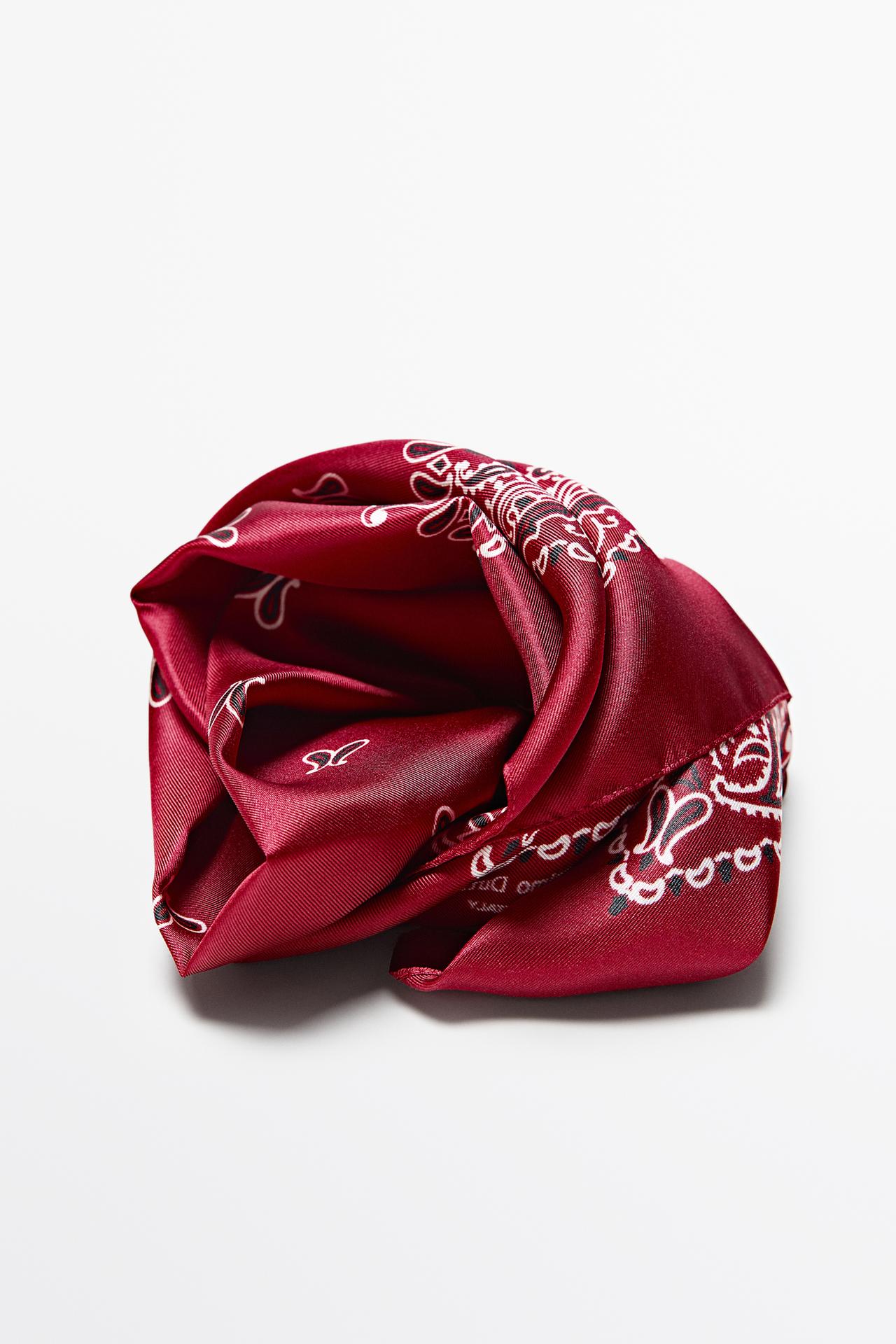 Paisley print scarf — RED