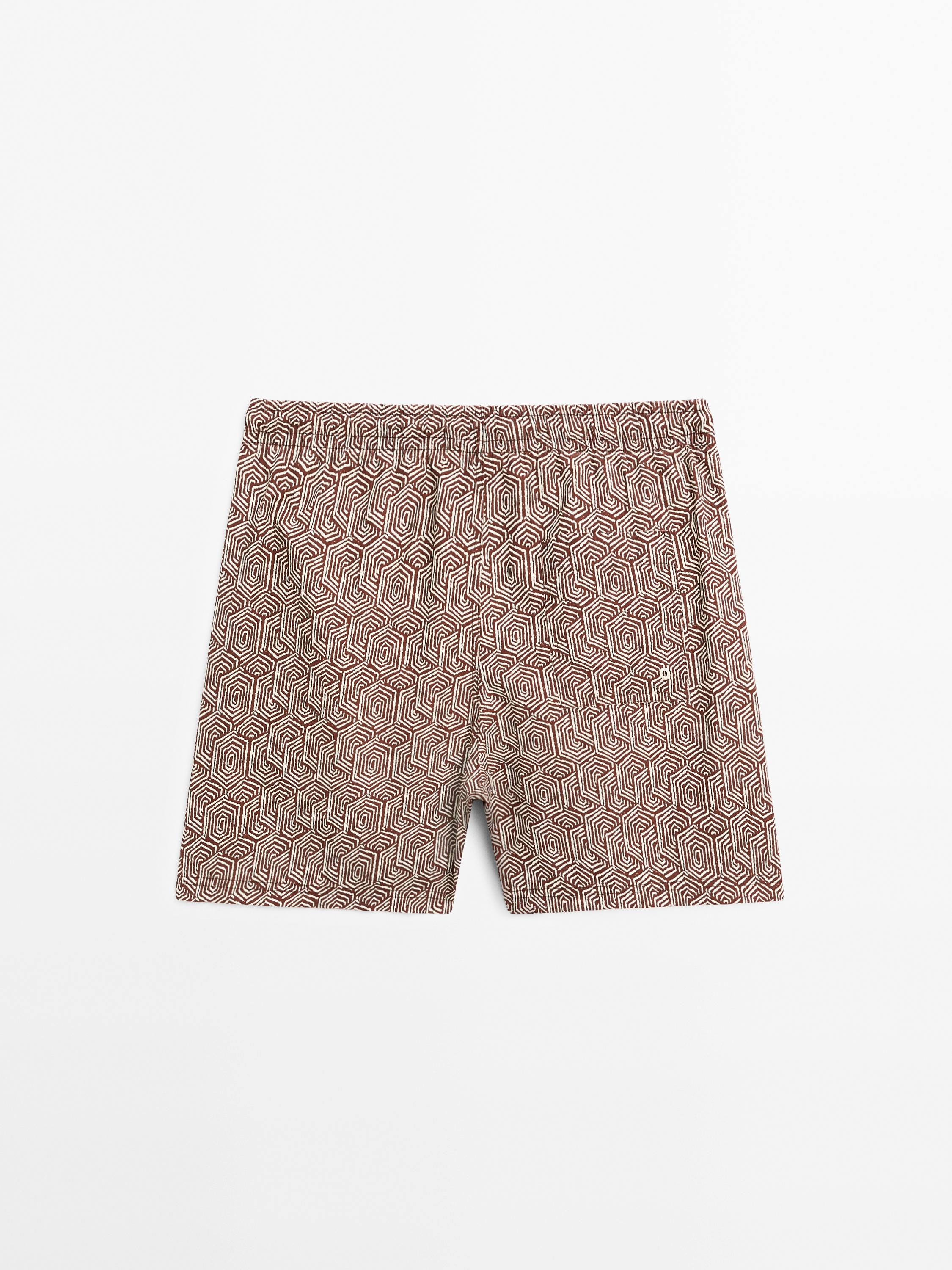 Regular fit printed swimming trunks
