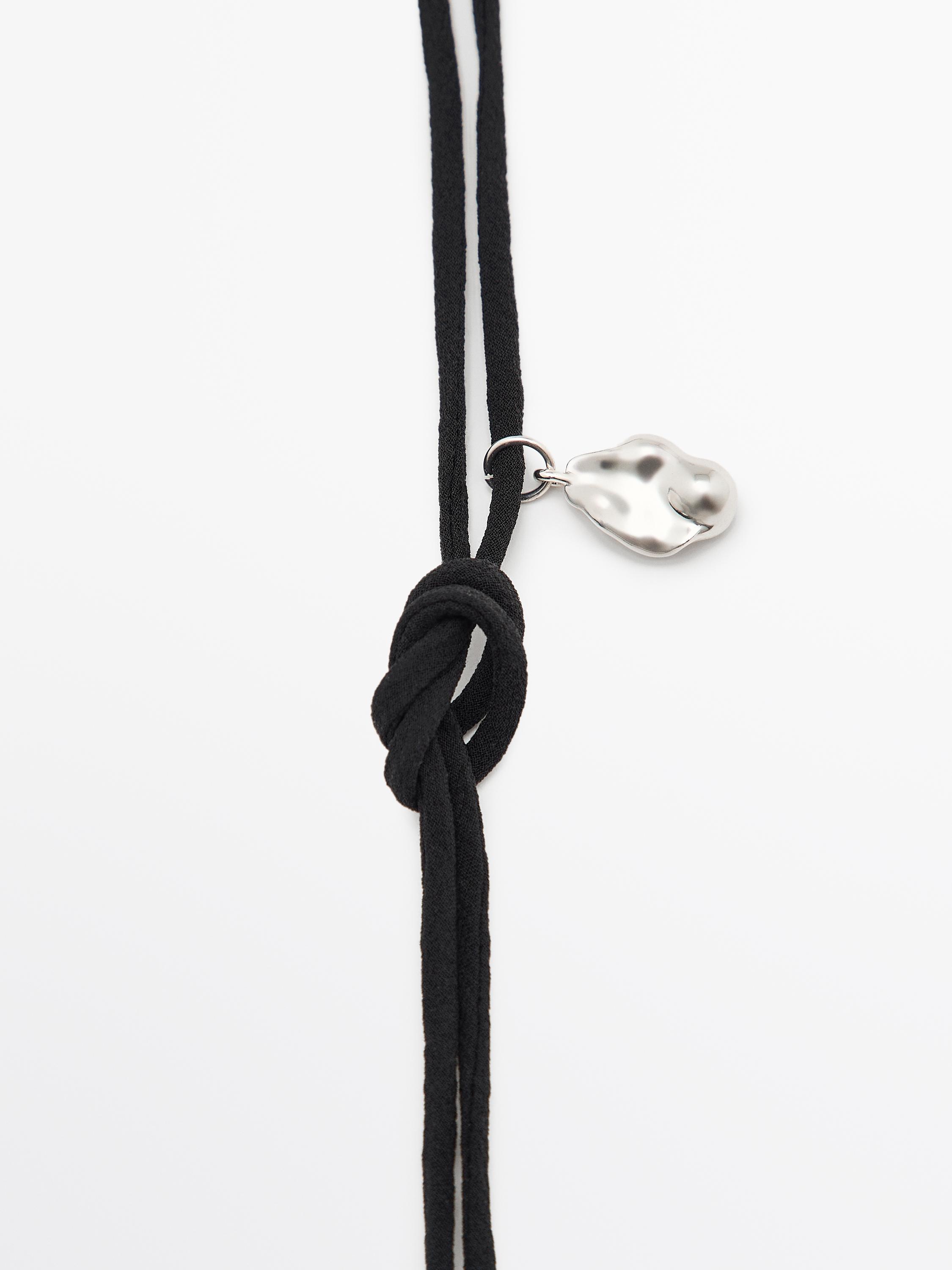 Stone cord necklace