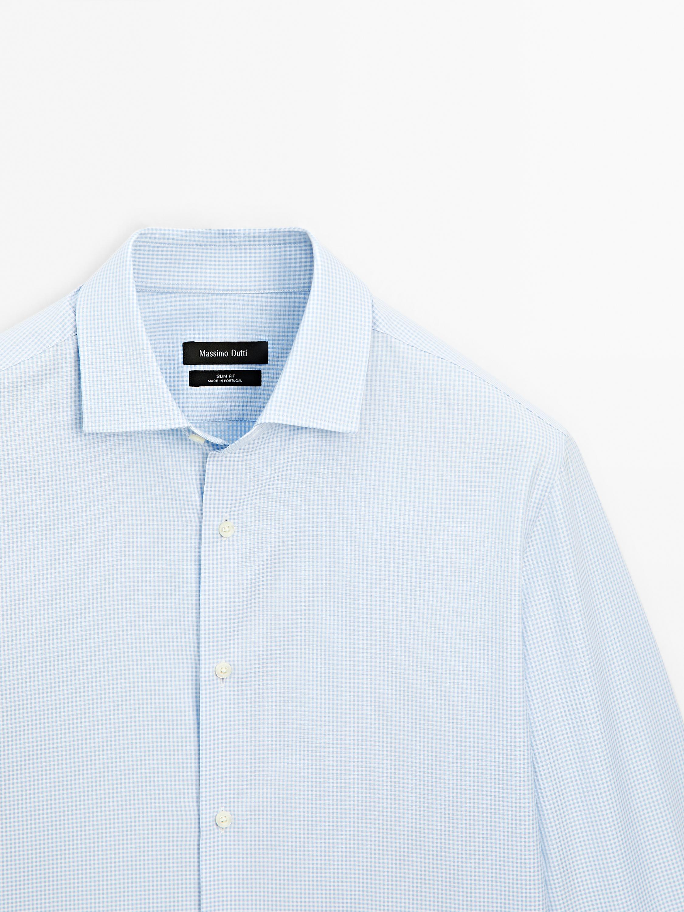 Camisa cuadros slim fit 100% algodón