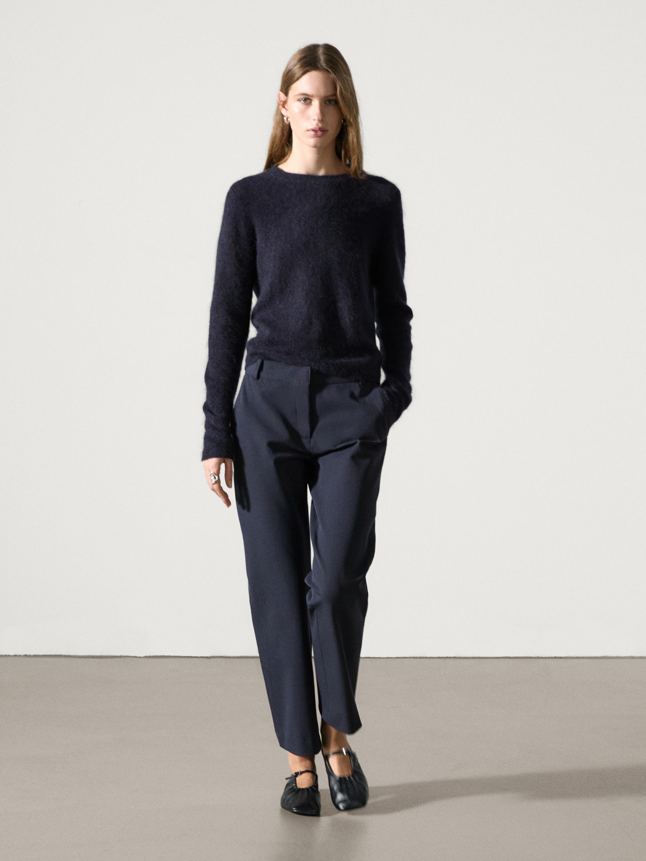 Straight-leg technical fabric trousers