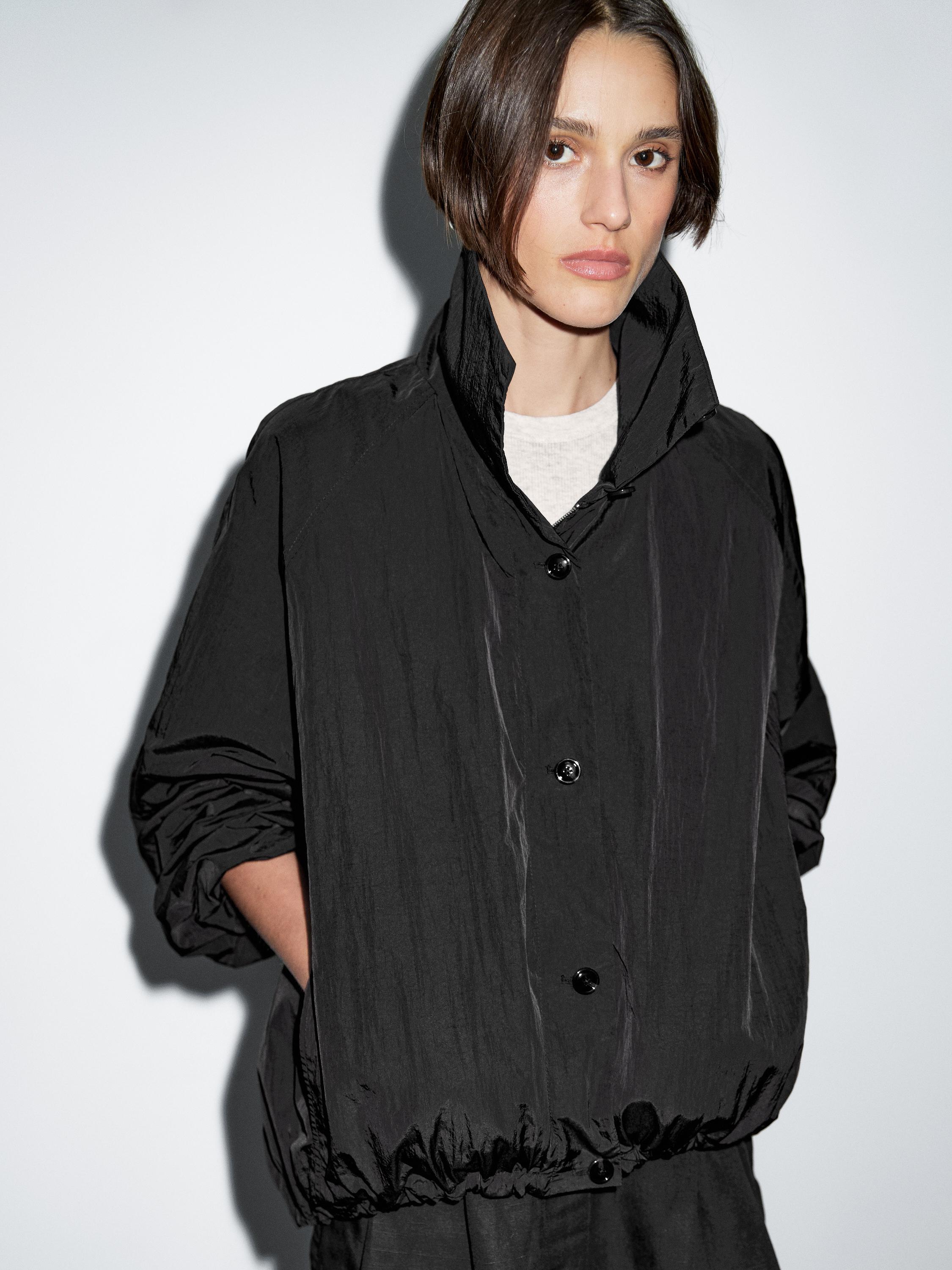 Veste bomber bouffante col montant