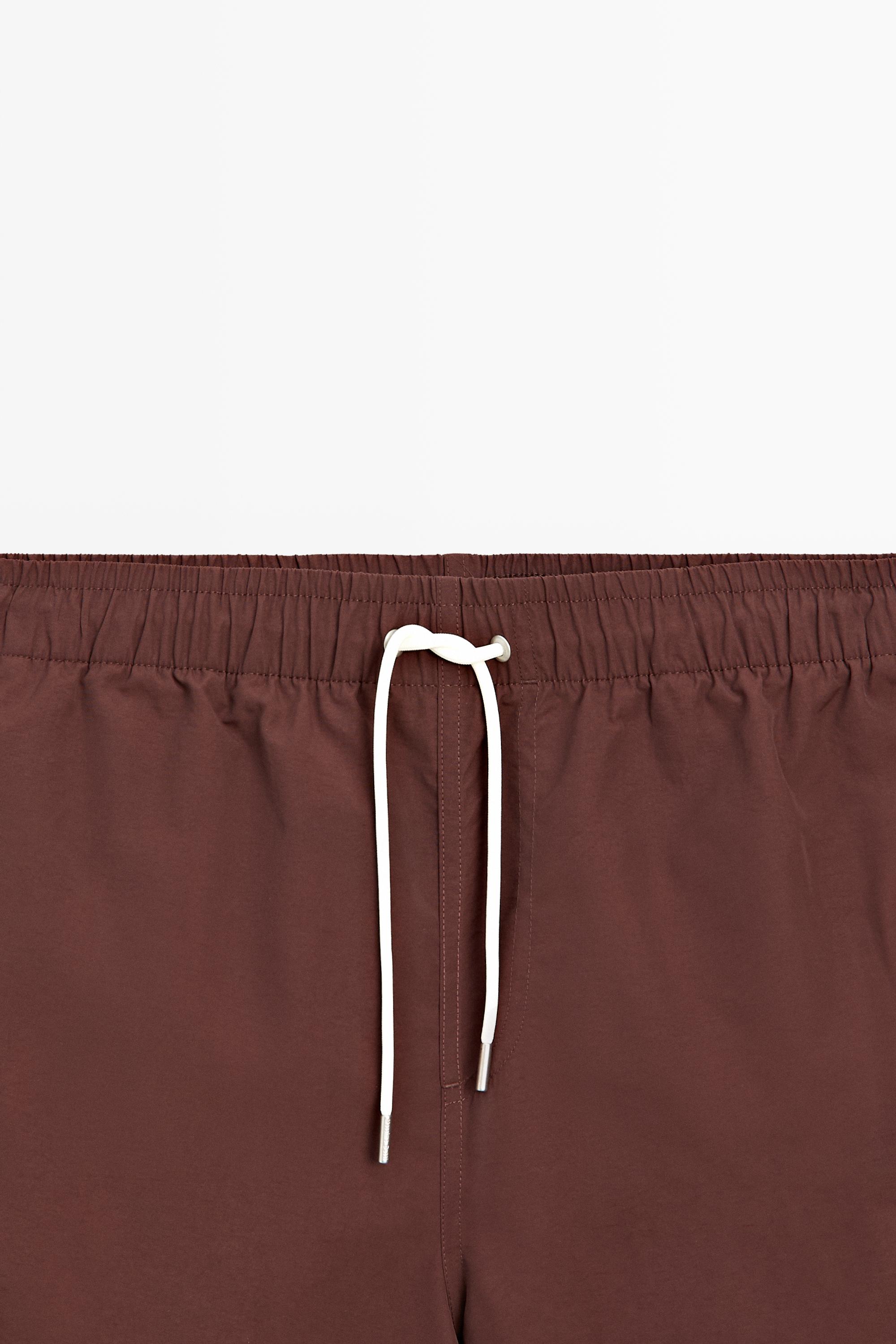 Plain swim trunks — BURGUNDY