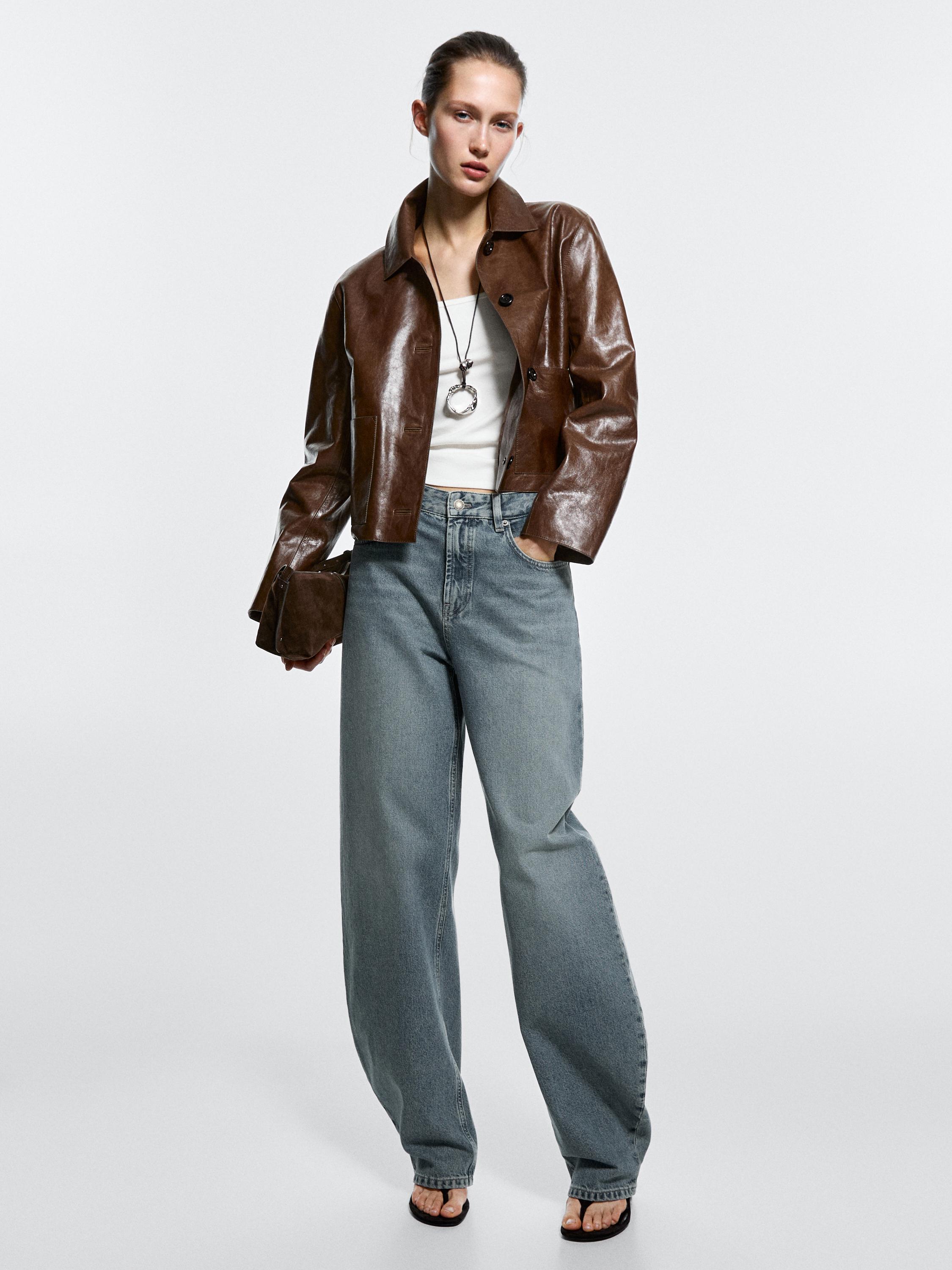 High-waist barrel fit jeans — Light Blue