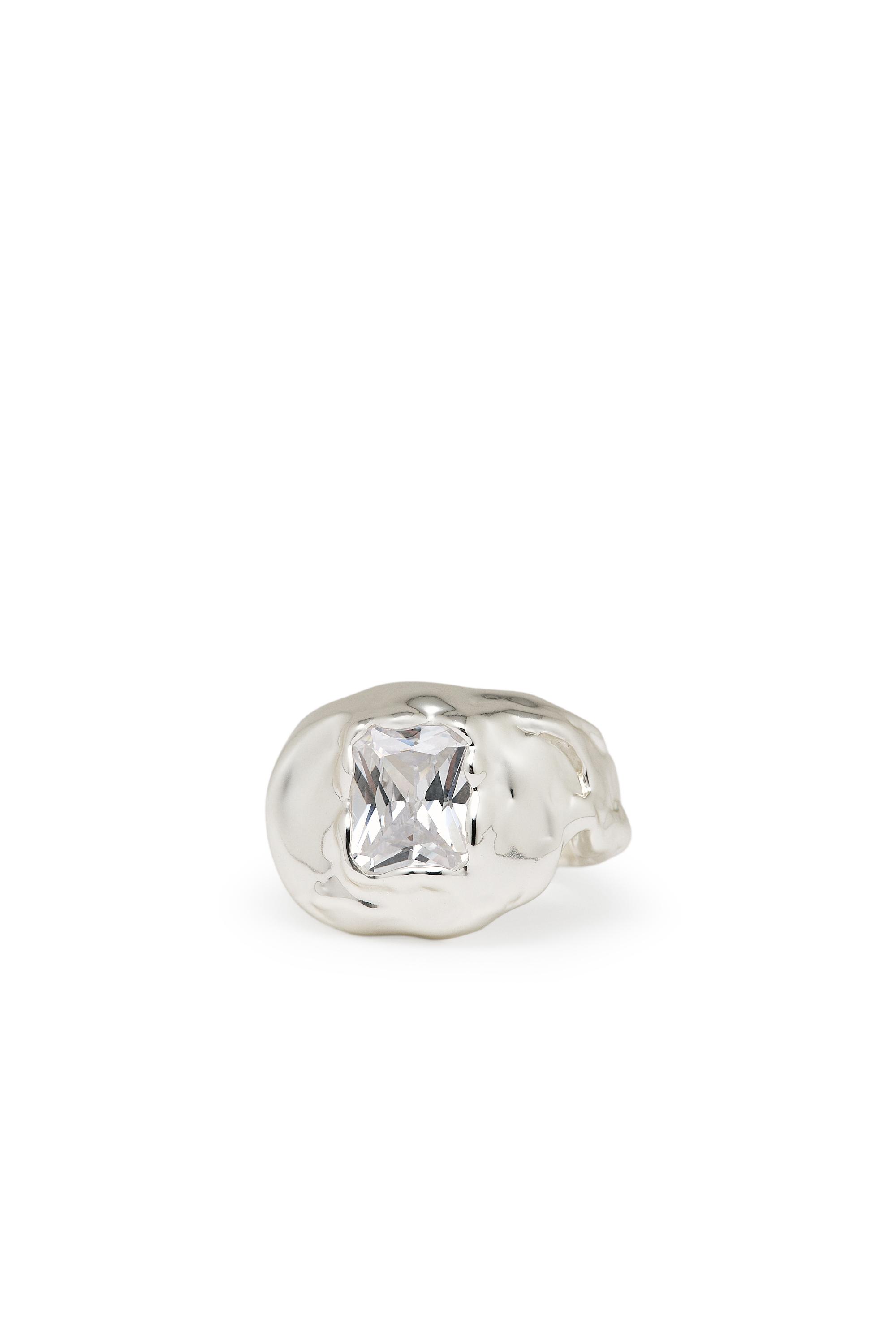 Melted effect shimmery ring — SILVER