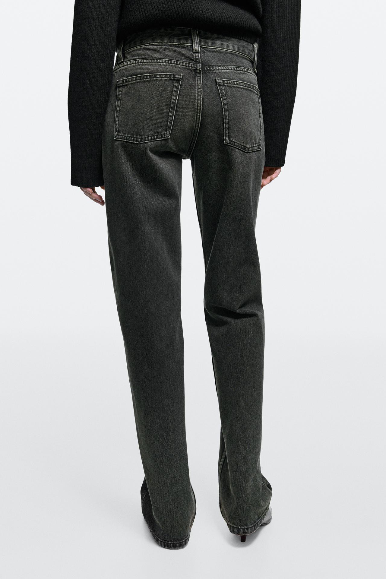 Low-rise straight-leg jeans — BLACK
