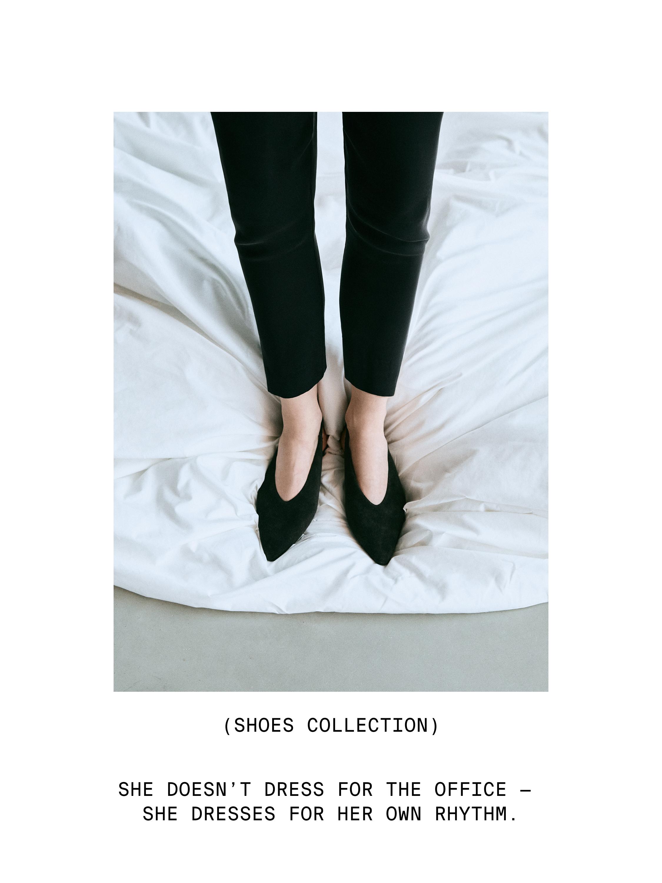Split suede leather slingback shoes — BROWN
