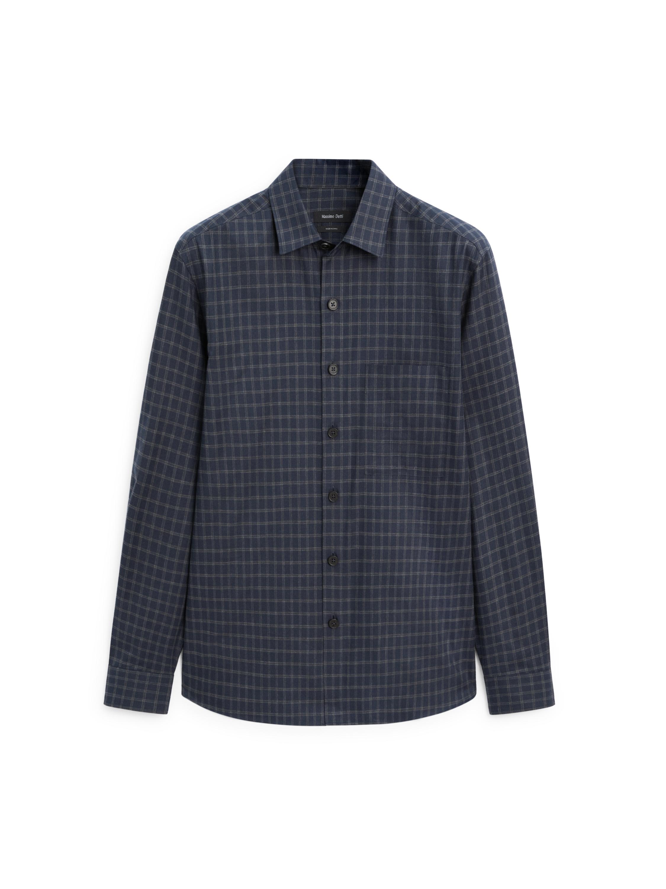 Relaxed fit check shirt — NAVY BLUE